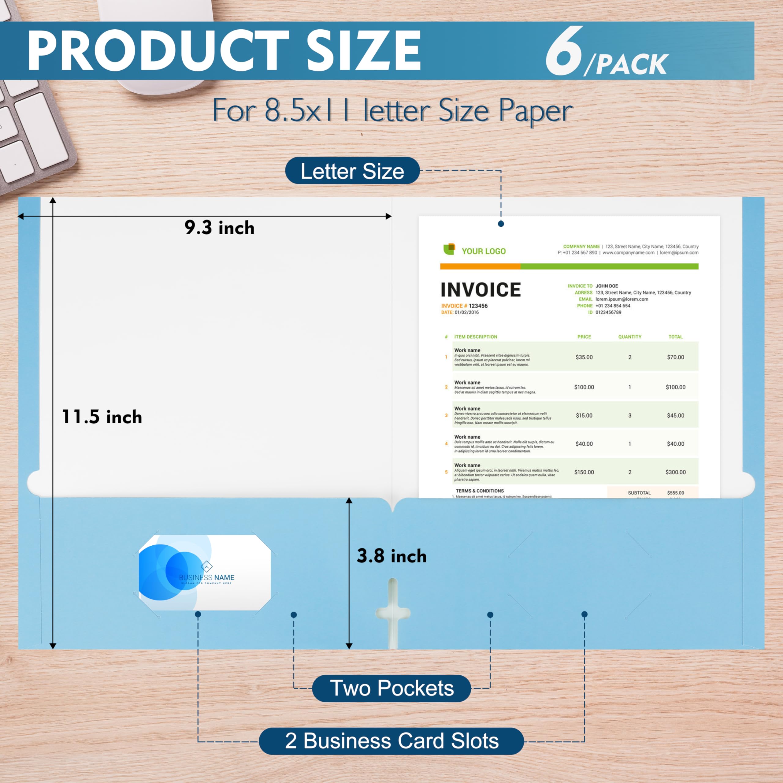 Colorful File Folders - 6 Pack Pastel Folders -2 Colorful File Folders - 6 Pack Pastel Folders -2