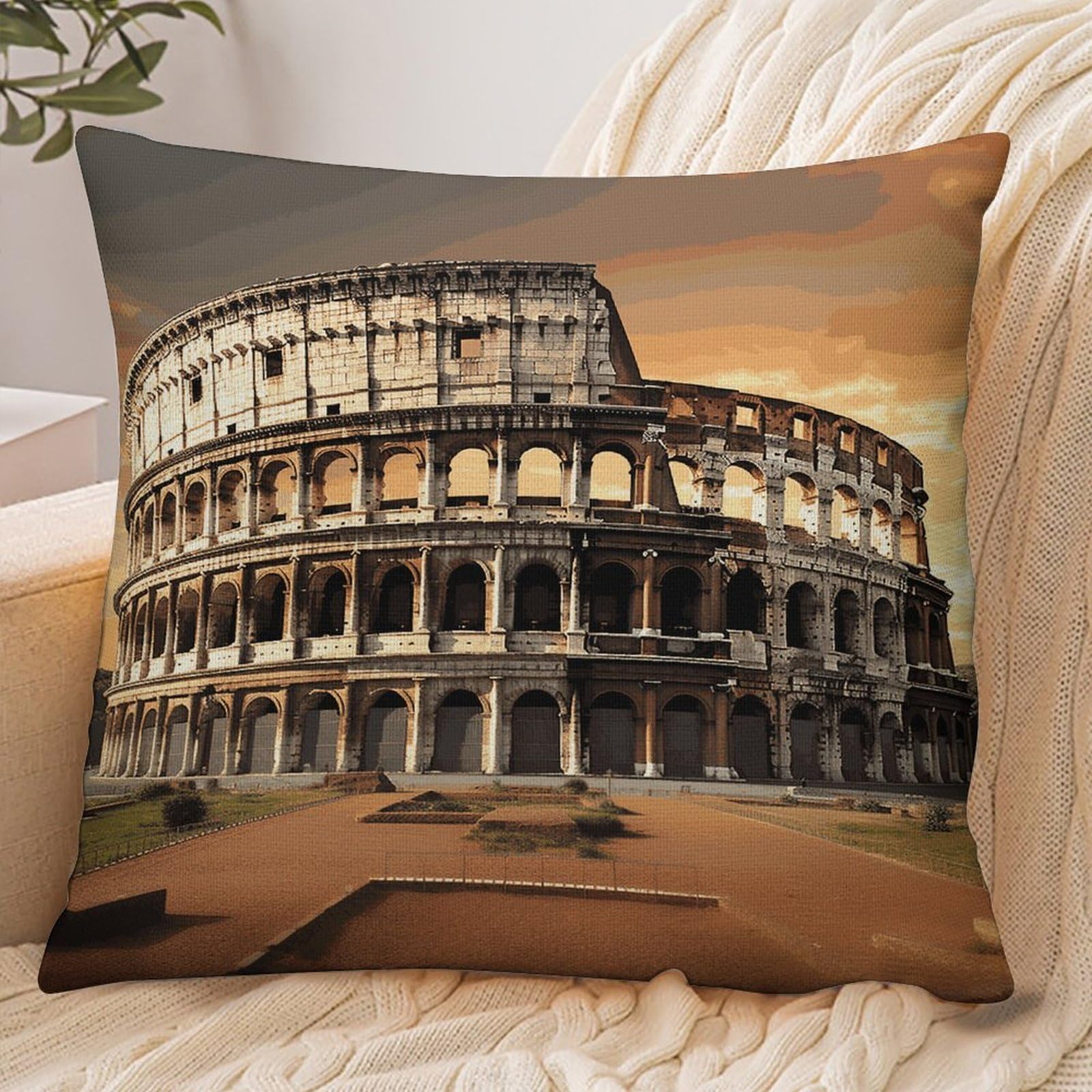 Fekiloot Style Ancient Colosseum Pillowcase Pillow Sham Pillow Case
