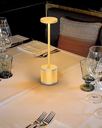 Miniatura 6 de YHT Lámpara de escritorio inalámbrica de audio, luz de mesa LED recargable con 3 niveles de brillo regulable con altavoz de música, lámparas