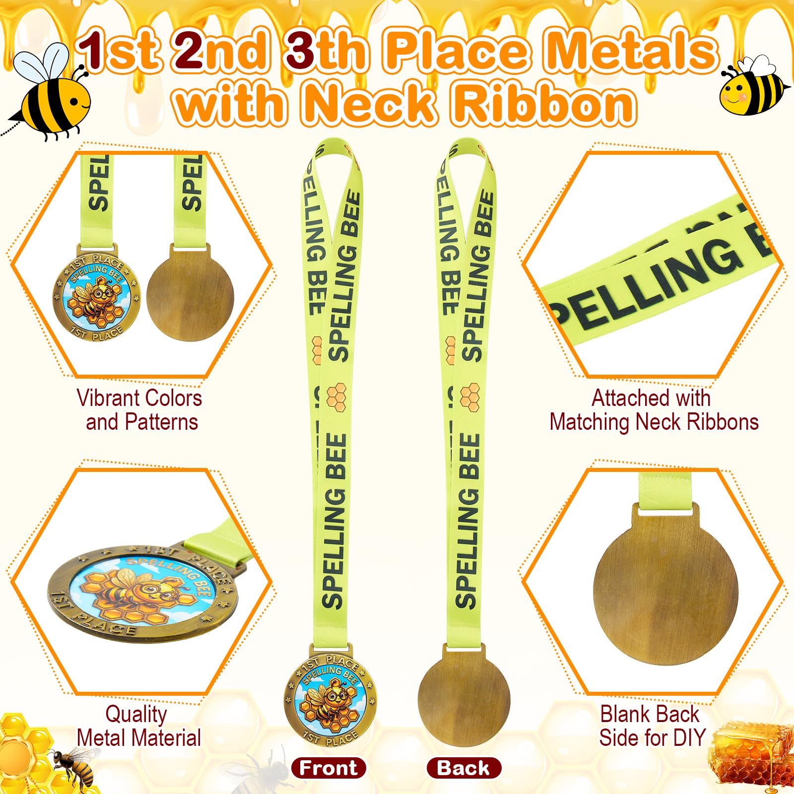 7,1 cm Award Medaille 1. 2. 3. Platz Trophäe mit Band, groß, Gold, Silber, Bronze, für Turniere, Feldspiele, Familie