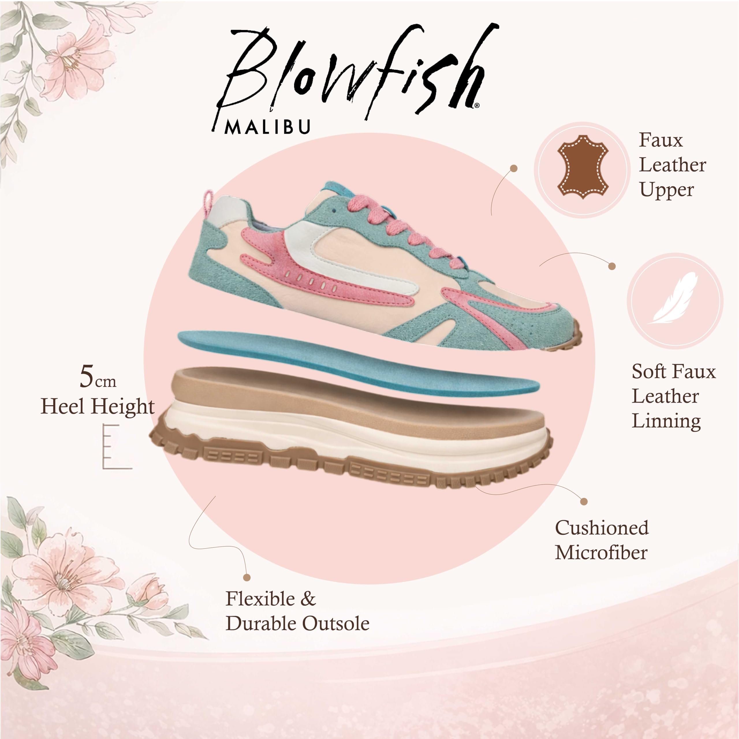 Blowfish Malibu Sneakers vegane Colorate con Lacci Leo da Donna Chucky Platform Sneakers da Donna
