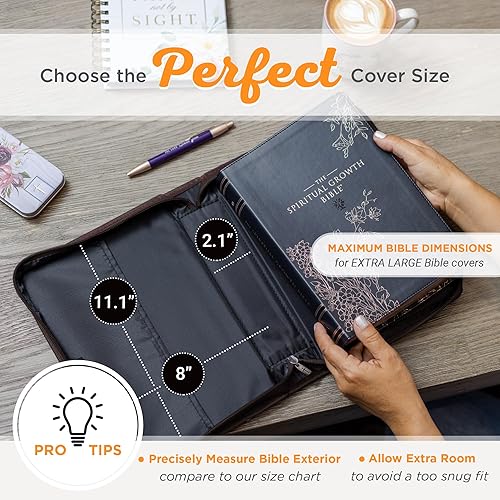 Miniatura 6 de Christian Art Gifts Funda para Biblia de moda para mujer, Love 1 Corinthians 134-8, piel sintética rosa, extra grande