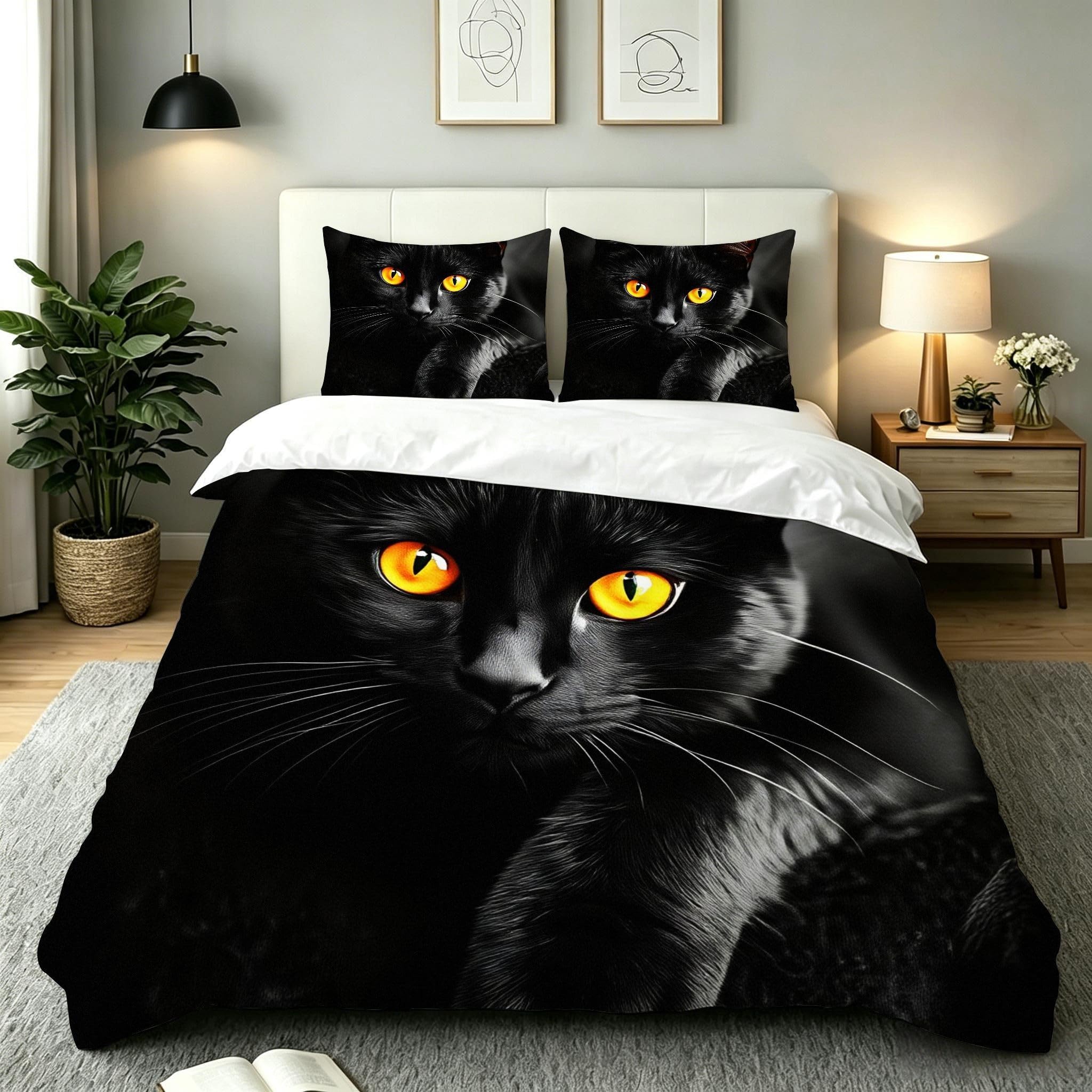 Funda Nordica Cama 180 Gato Negro, ZQ9570