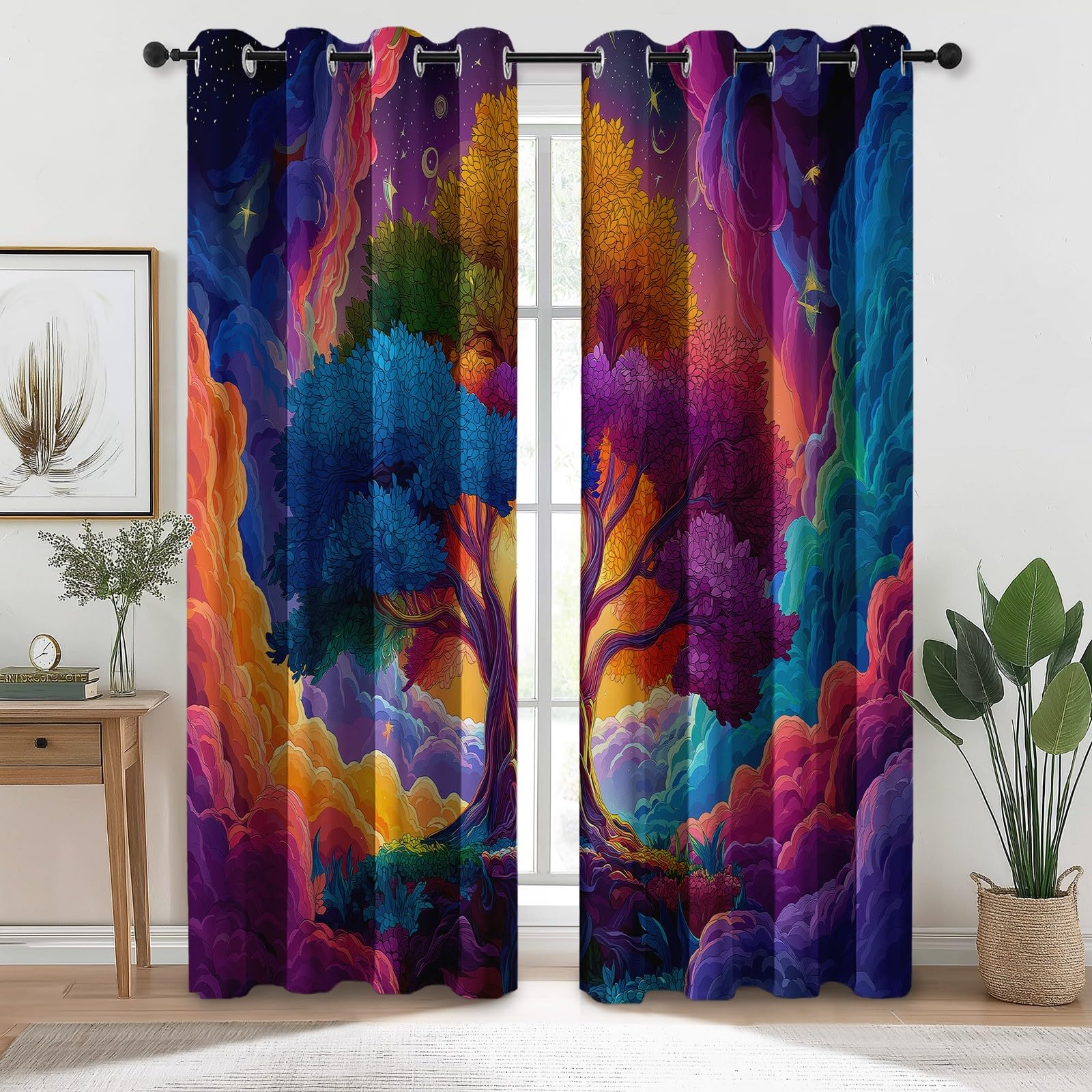 Rideau opaque occultant isolants chambre avec motifs fantaisie
