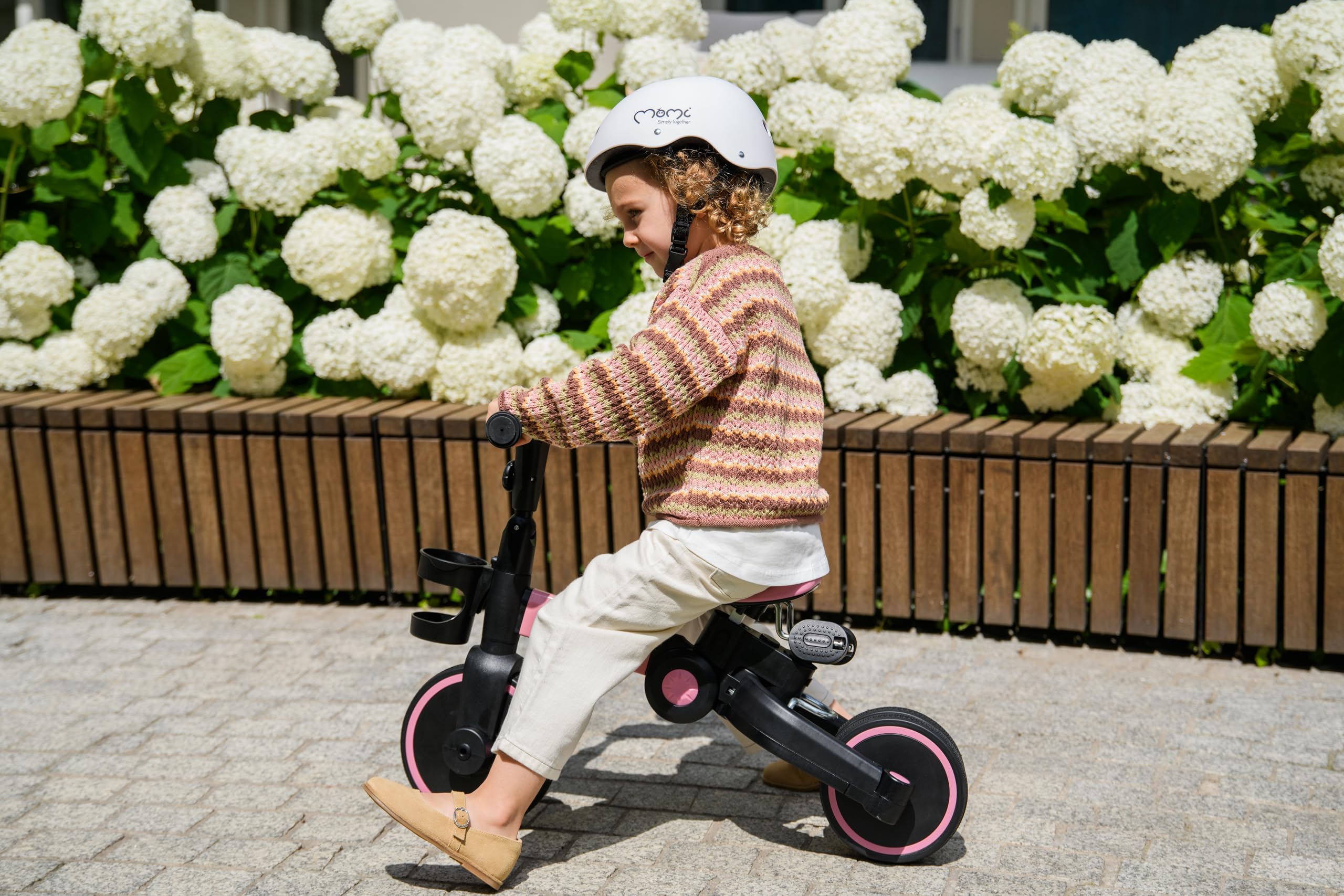 MoMi FILO Tricycle Enfant 3 en 1 Pliable - Vélo Enfant avec ou sans Pédales - Draisienne de 1 à 3 Ans - Selle réglable - Roues en EVA de 7 et 8 Pouces - Jusqu'à 25 kg