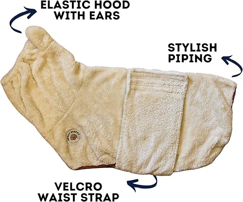 Miniatura 8 de Toalla de baño de alta calidad para perros, bata de microfibra súper absorbente para perros y gatos pequeños, medianos y grandes, elegante y