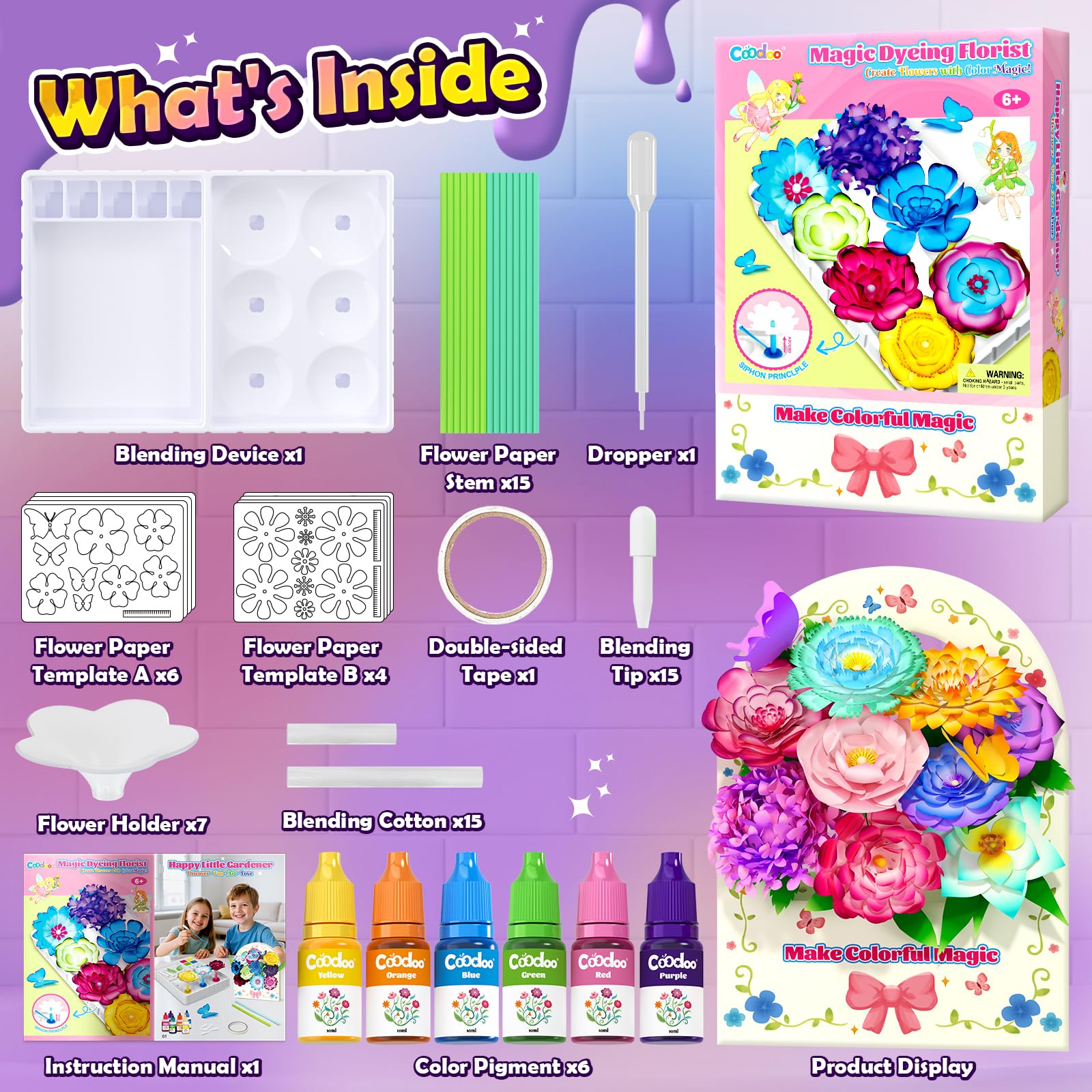 DIY Flower Craft Kits - Magical Color Dyeing! -10
