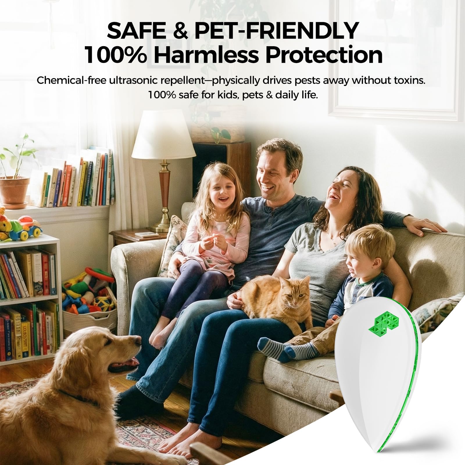 Répulsif À Ultrasons 6 Pack – Anti Souris, Rats et Araignées – Anti Moustique Électronique avec 3 Modes Intelligents & Veilleuse – Protection Maison Saine, sans Produits Chimiques