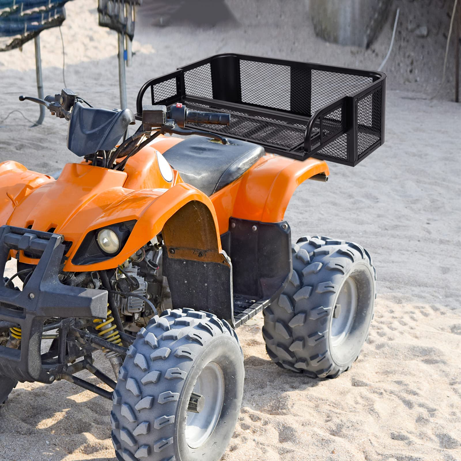 COSTWAY Frachtkorb für ATV/UTV, Universeller Heckträger mit Mesh-Design, 104 x 67 x 31,5 cm