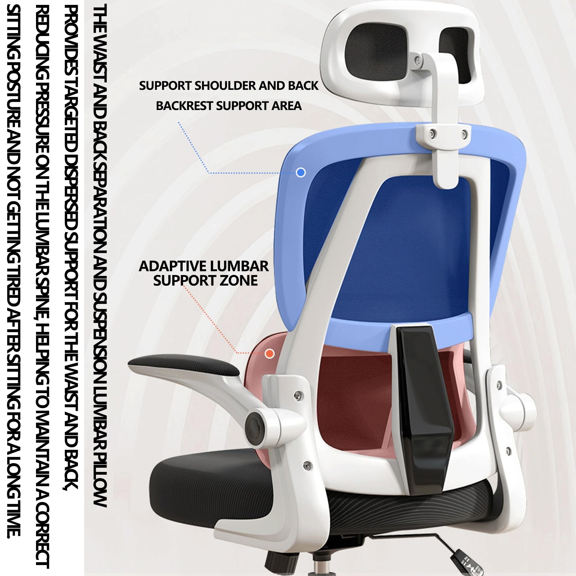 Silla ergonómica para computadora con respaldo ajustable, reposacabezas y reposapiés, cómodo asiento de escritorio con ruedas giratorias para largas sesiones de estudio o juegos, reclinación de 35°,