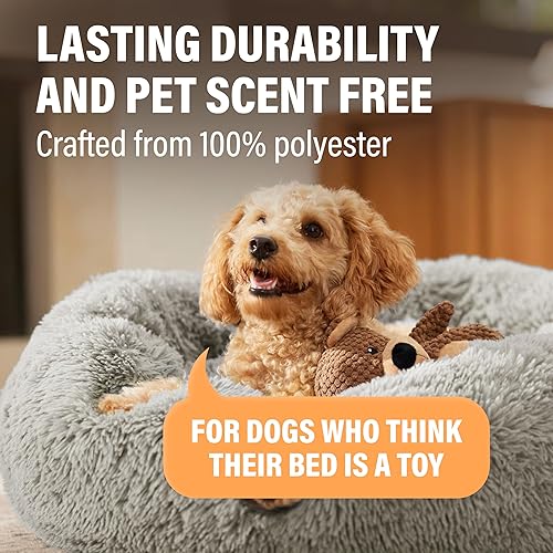 Miniatura 6 de Active Pets Cama Relajante de Felpa para Perros en Forma de Dona con Soporte para Articulaciones y Alivio de la Ansiedad, Cama Lavable para Mascotas