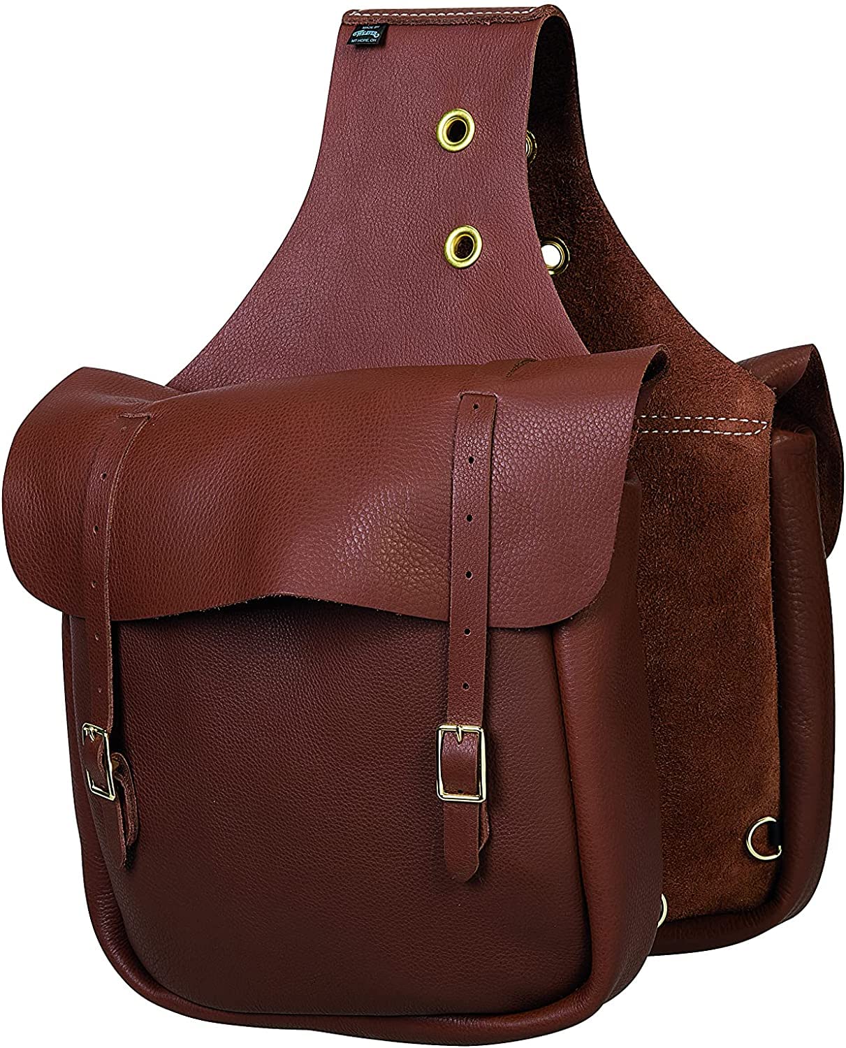 Equitack Leather Chap Leather Saddle Bag, Brown, 11" X 12" X 4"