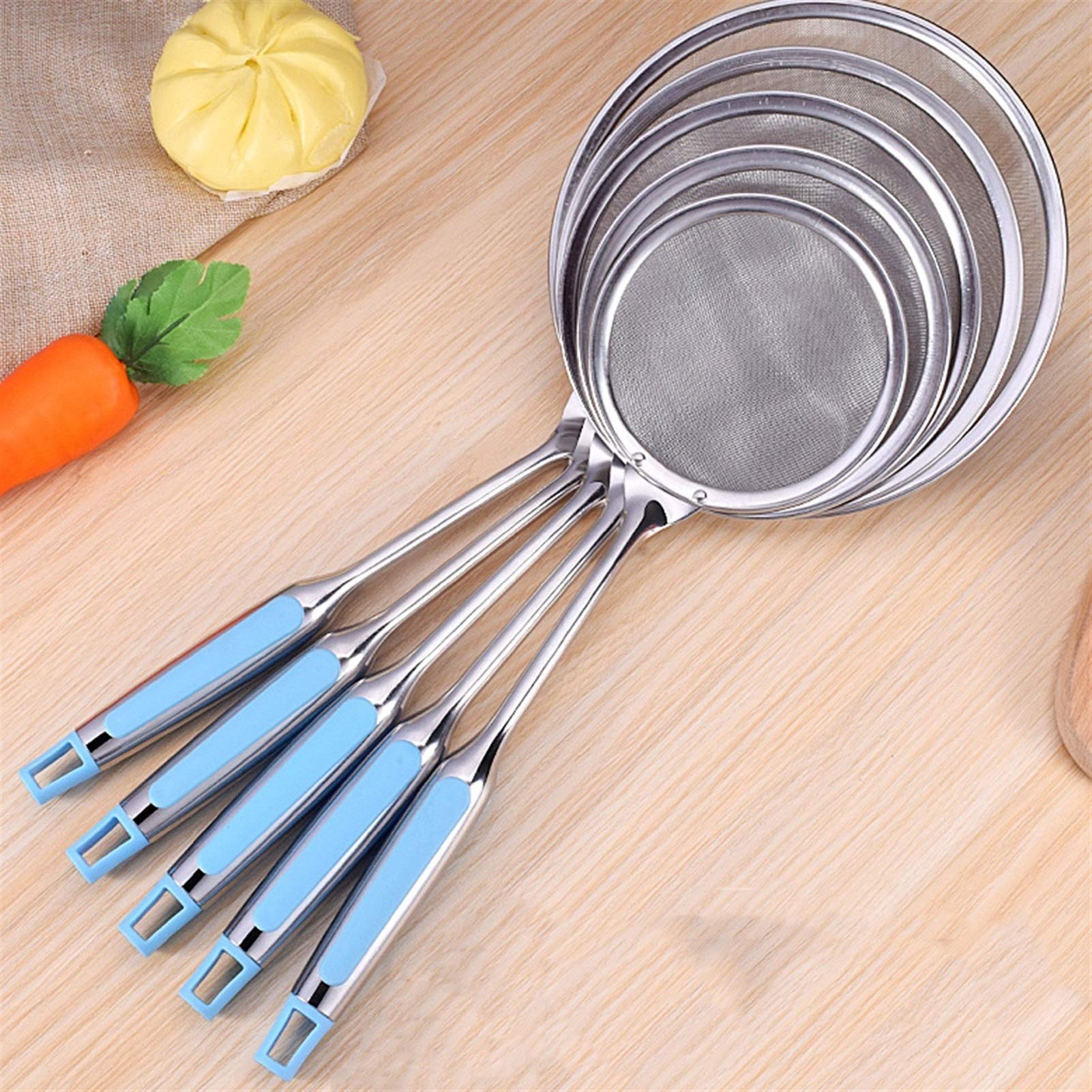 Schiumarole Cucina Collapasta Fine Filtro Maglia Filtro in Acciaio Inox di Alta qualità con Comodo Manico Antiscivolo Collapalleria Cooking Schiumarola (Size : Medium)