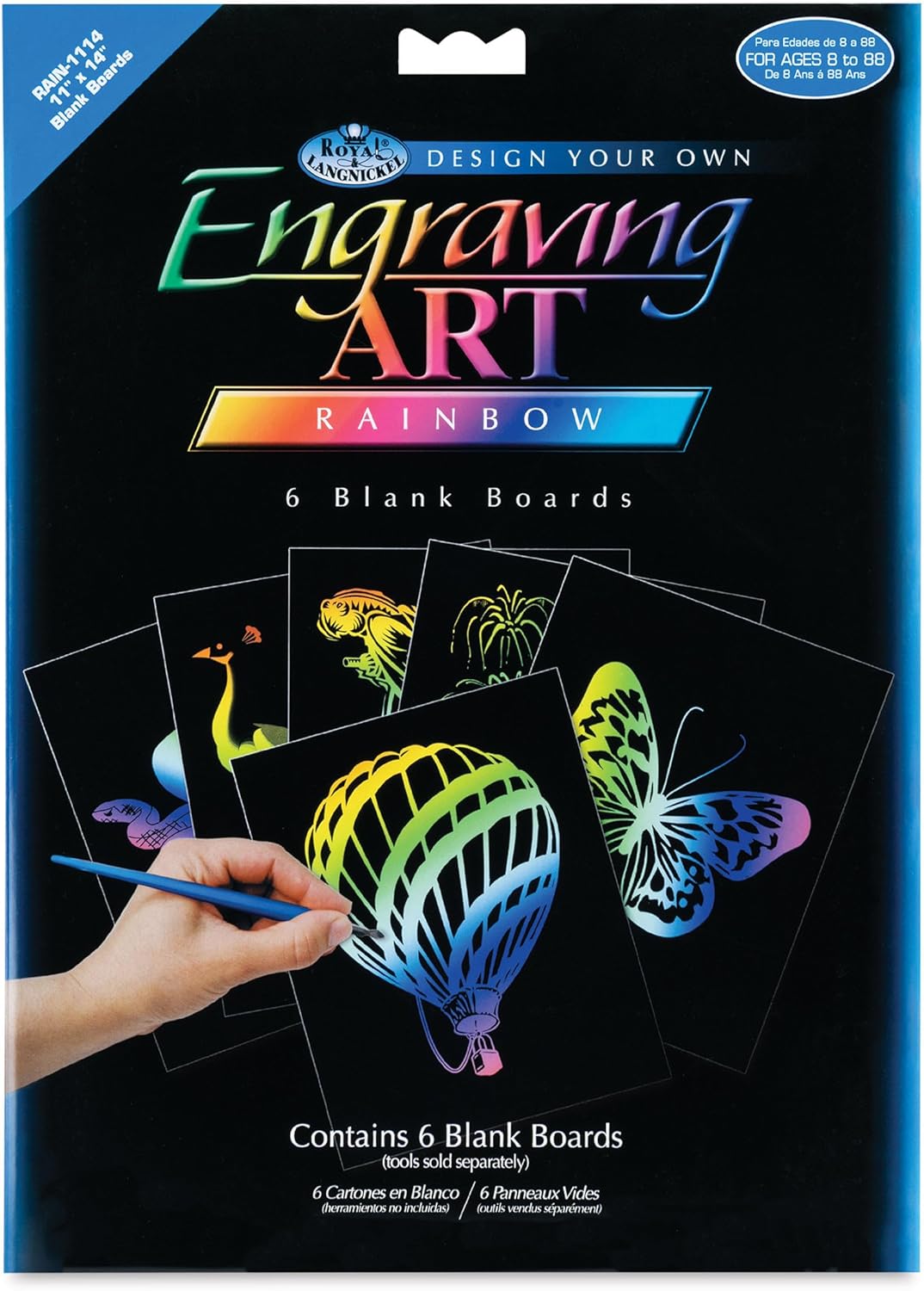 Royal & Langnickel Engraving Art Rainbow 11 x 14 inch Blank Board (Pack of 6)