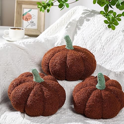 Namalu 3 cojines de calabaza de Acción de Gracias, cojines de calabaza 3D, cojín de calabaza para sofá, decoración del hogar para automóvil, disponible en Yaxa Peru
