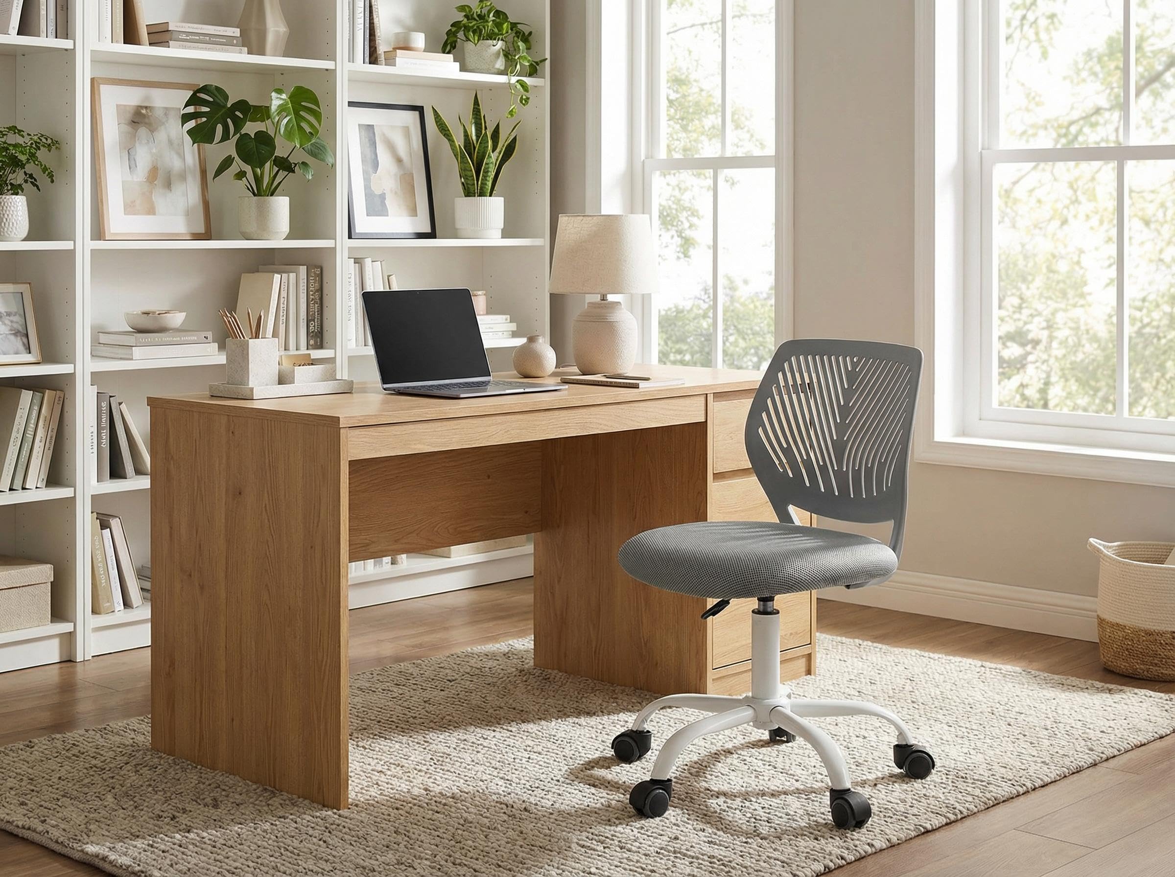 FurnitureR Writing Task Chair Ergonomic Kids Teens Boys Girls Study - Adjustable Height Swivel Computer Laptop Desk Chair for Home,Office,Study Room