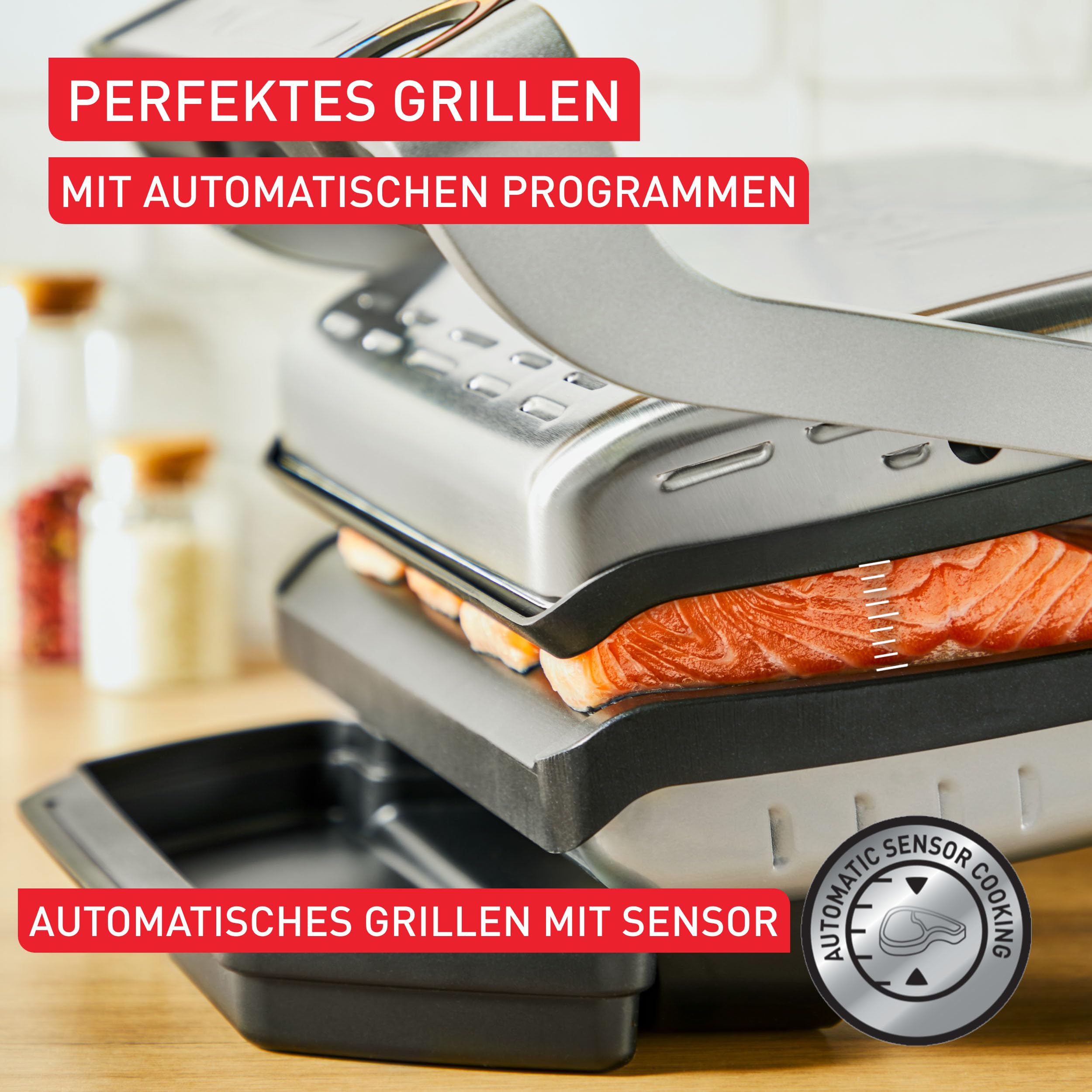 Tefal Plancha-Platten, kompatibel mit OptiGrill, OptiGrill +, OptiGrill Elite, für empfindliche Zutaten, antihaftbeschichteter Aluminium-Druckguss, Schwarz, XA728810