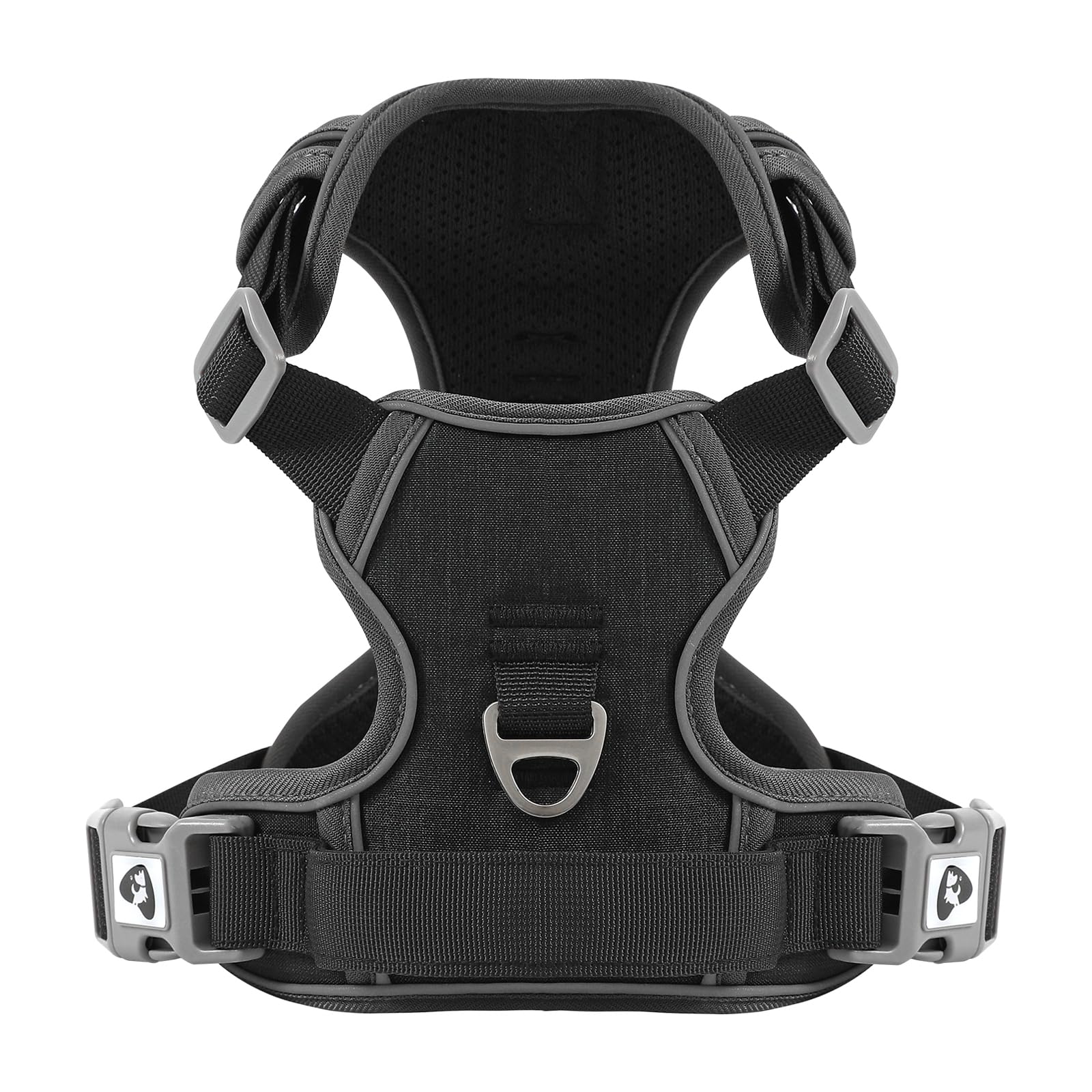 Belababy Large Dog Harness, Anti Pull Dog Harness with Soft Padded Handle for Walking Training, Adjustable Reflective for Small Medium Large Dogs, Black XL