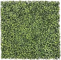 Vista 41 de E&K Panel de valla de plantas artificiales de 20 x 20 pulgadas, hojas sintéticas, césped, panel decorativo para interiores y exteriores