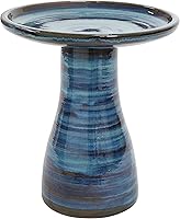 Sunnydaze 21" Galaxy Blue Ceramic Outdoor Bird Bath - Hand-Painted, UV & Frost-Resistant, 1 Gallon Capacity Bowl