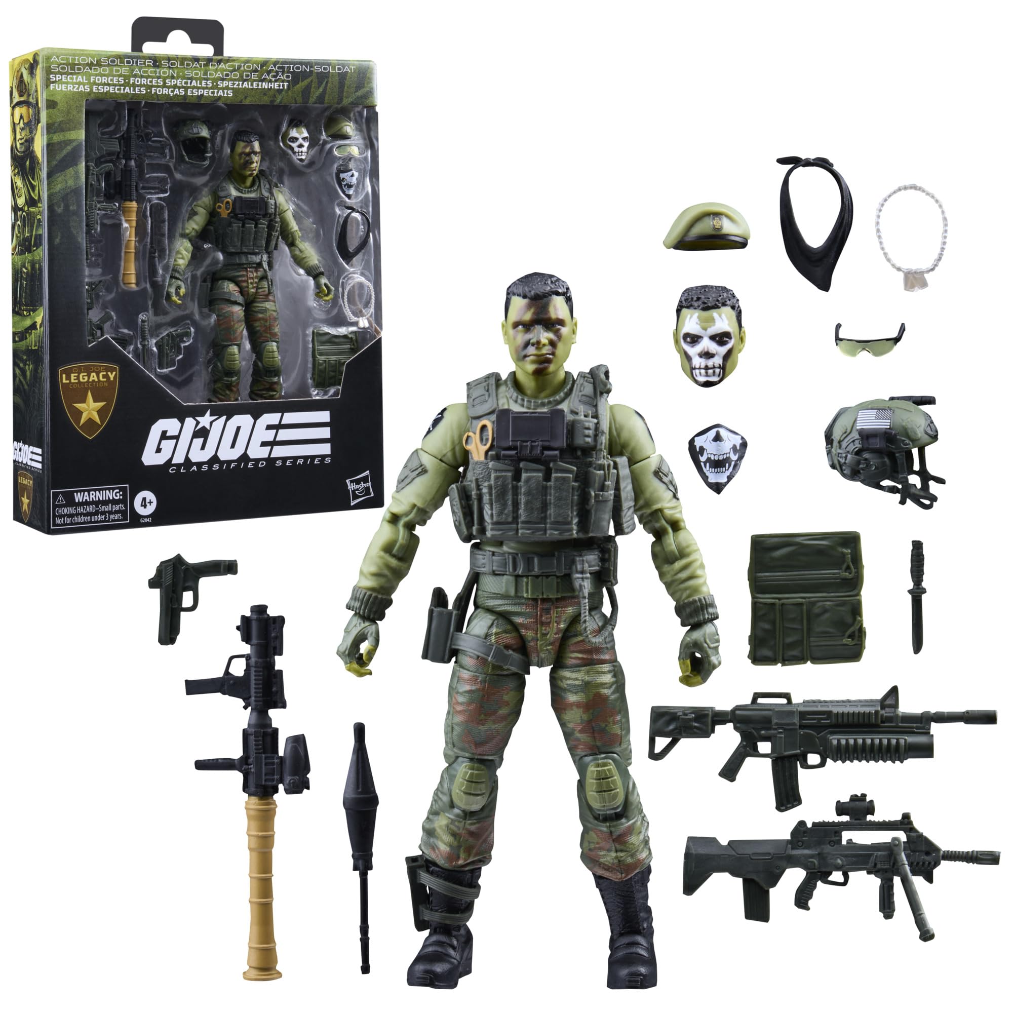 G.I. Joe Classified Series, Legacy Collection, Soldado de acción - Fuerzas Especiales, Set de Figura Coleccionable de 15 cm con 16 Accesorios