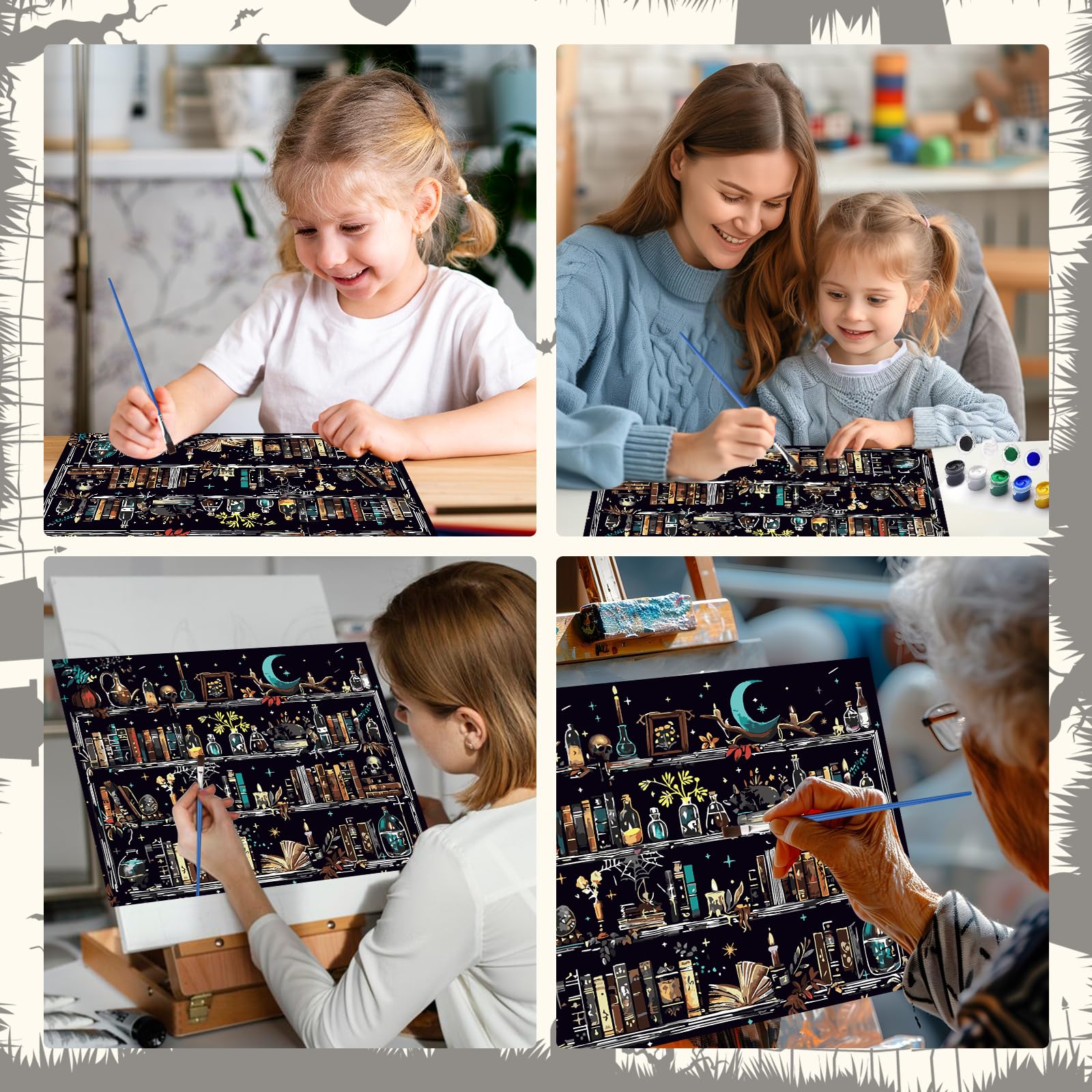 HEIBAGO Halloween Peinture Par Numero Adulte, Squelette D