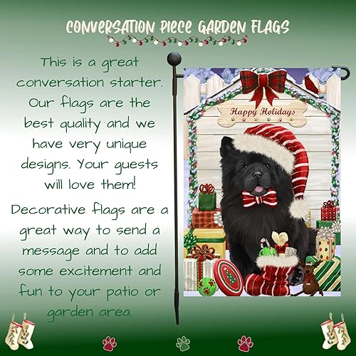 Miniatura 4 de Doggie of the Day Chow Chow Dog Garden Flags - Christmas House with Presents - Double Sided - Yard Lawn Spring Decorative Gift - Home Decor 12 12"w