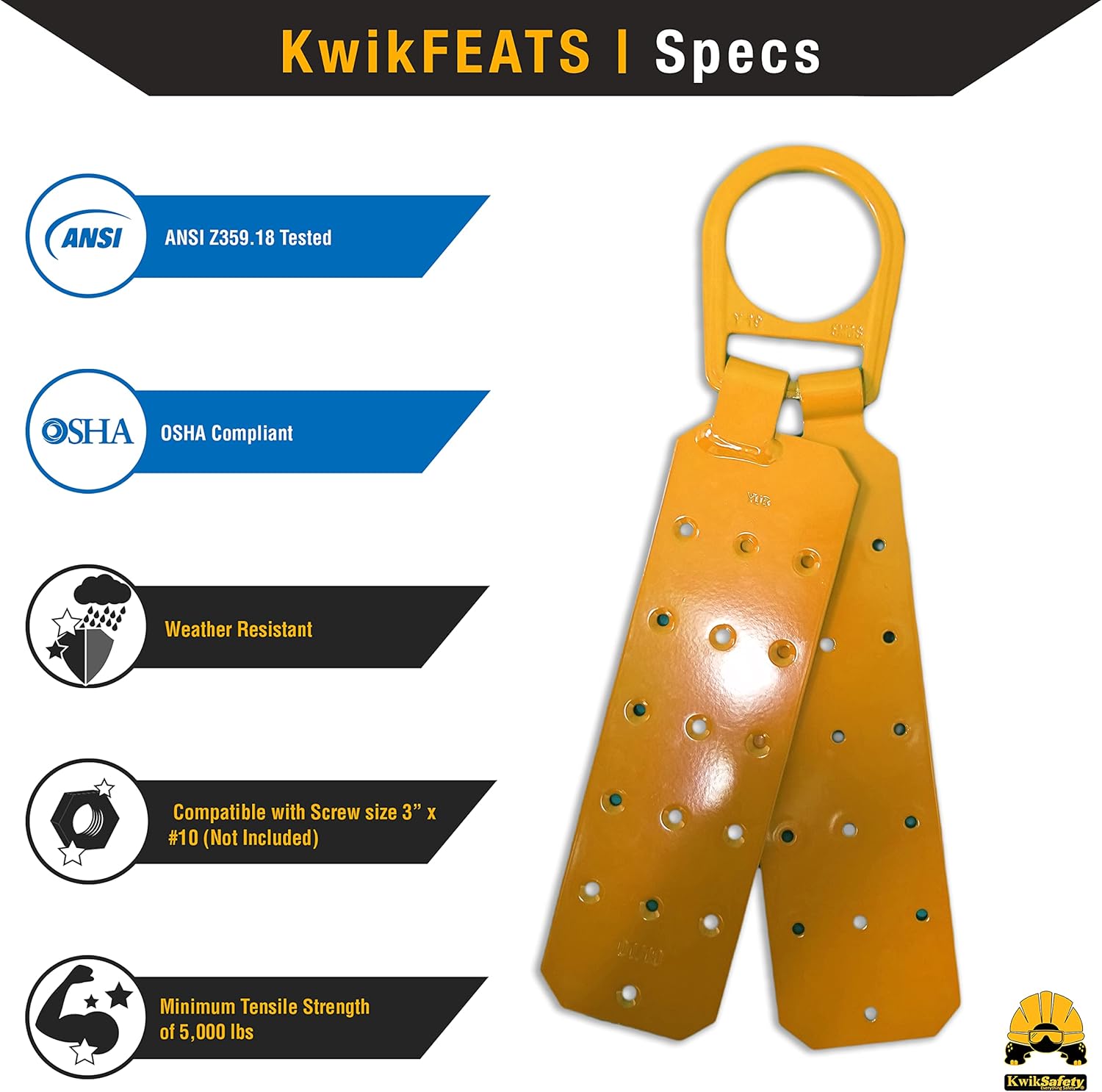 Best Deal Product KwikSafety (Charlotte, NC) GATOR COMBO |Temporary Reusable Roof Anchor, 50’ Vertical Lifeline Rope Assembly| ANSI OSHA PPE Fall Protection System D Ring Fall Arrest Equipment Construction Bucket