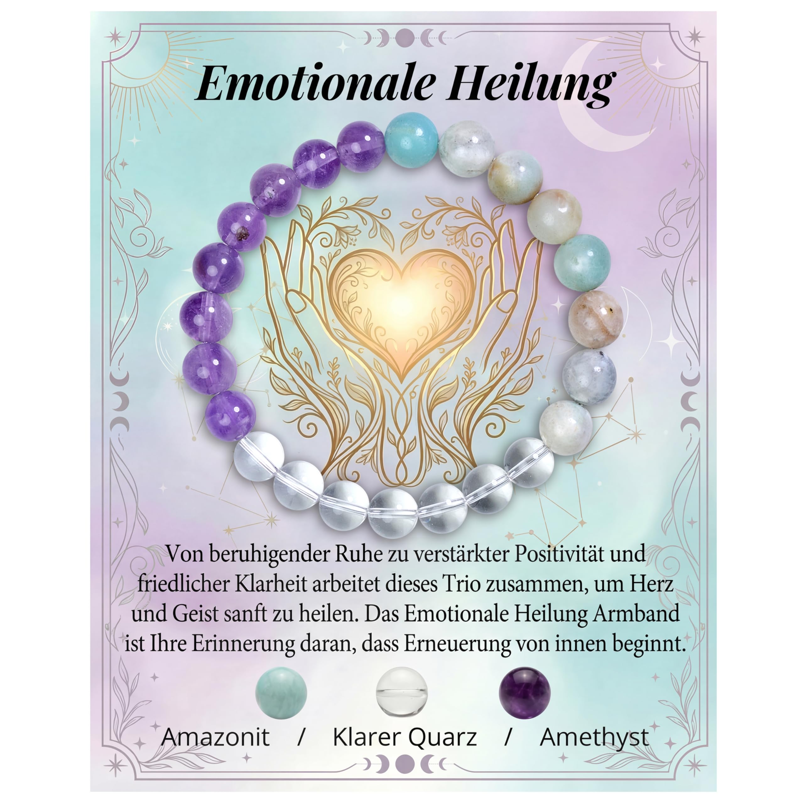 Bivei Emotionale Heilung Kristall Perlenarmband