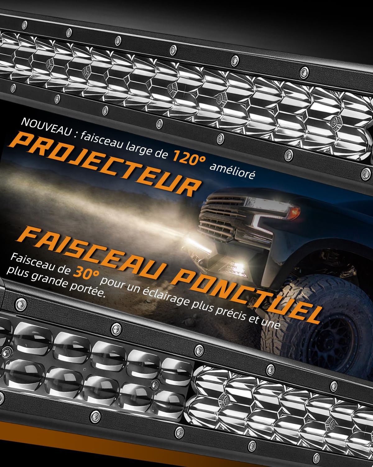 CO LIGHT Barre LED 33 Pouces, Double Rangée Faisceau Combiné Barre lumineuse LED pour Conduite Tout Terrain/Camions/Voitures/ATV/UTV/4X4