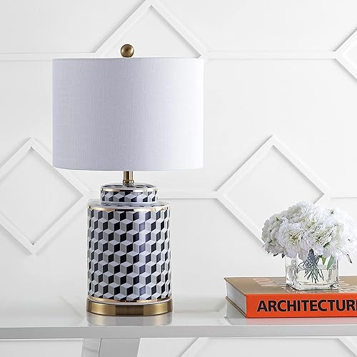 Miniatura 3 de JONATHAN Y JYL3048A Ellie - Lámpara de mesa LED de cerámica y metal de 24.5 pulgadas, lámpara de mesa de noche de transición contemporánea para