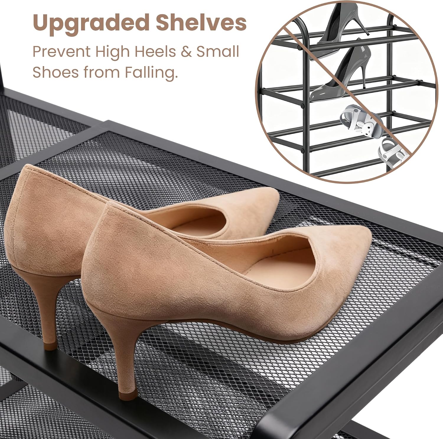 Varhomax Expandable Shoe Rack for Closet and Entryway 3-Tier