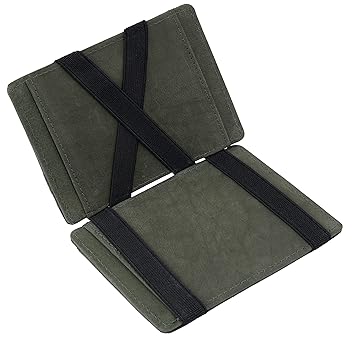 URBAN FOREST Vintage Green Leather Magic Wallet for Men - image, photos