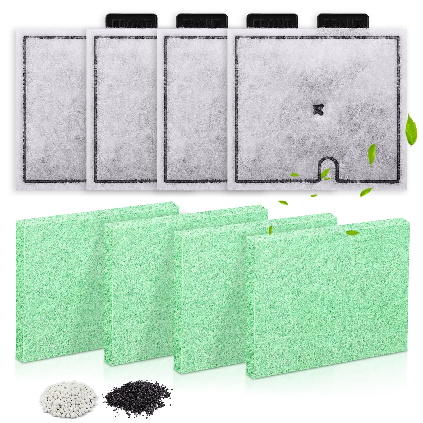 Nakutita CF2 Filter Service Pack 4 Month, Compatible with Interpet Internal Cartridge Filter, Fish Tank Filter Cartridges for Aquarium, 4+4 Replacement Set