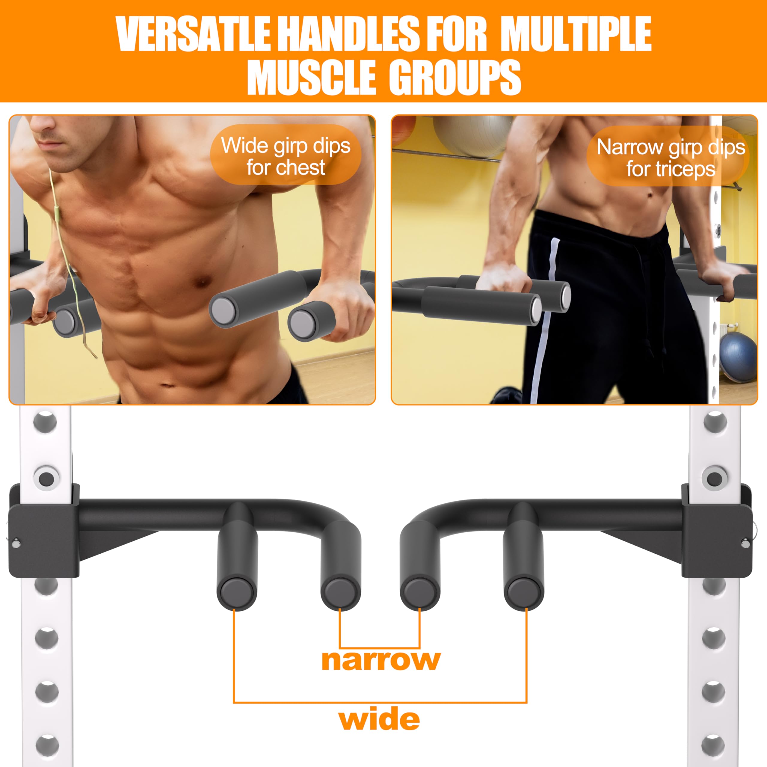 HWOOUSA Muti-Grip Dip Bars Attachment for 2