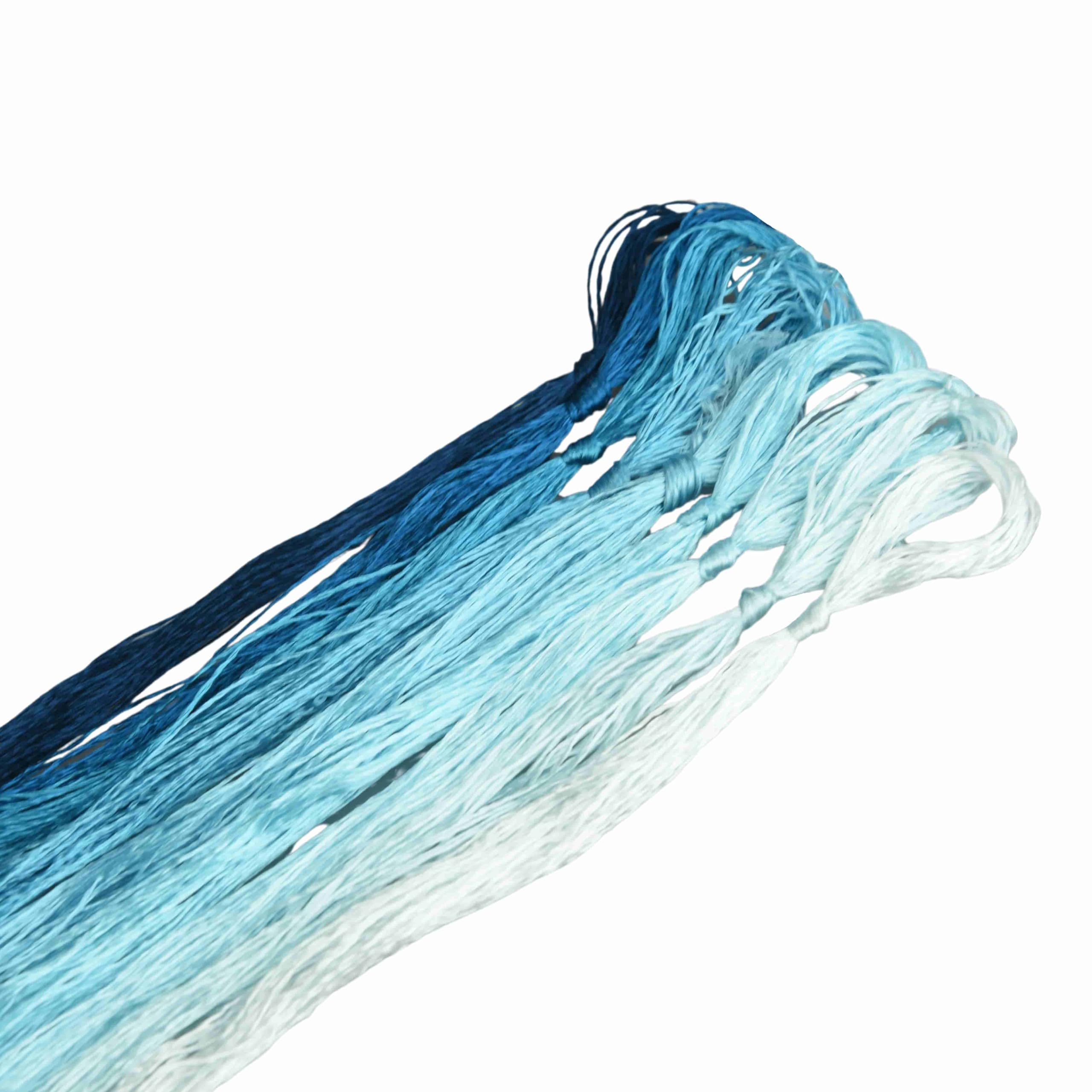 MINGGUXIUYI Colours Gradient Mulberry Silk Embroidery Threads - 22M Each, for Hand Embroidery/Cross Stitch/Knitting/DIY Crafts (64)