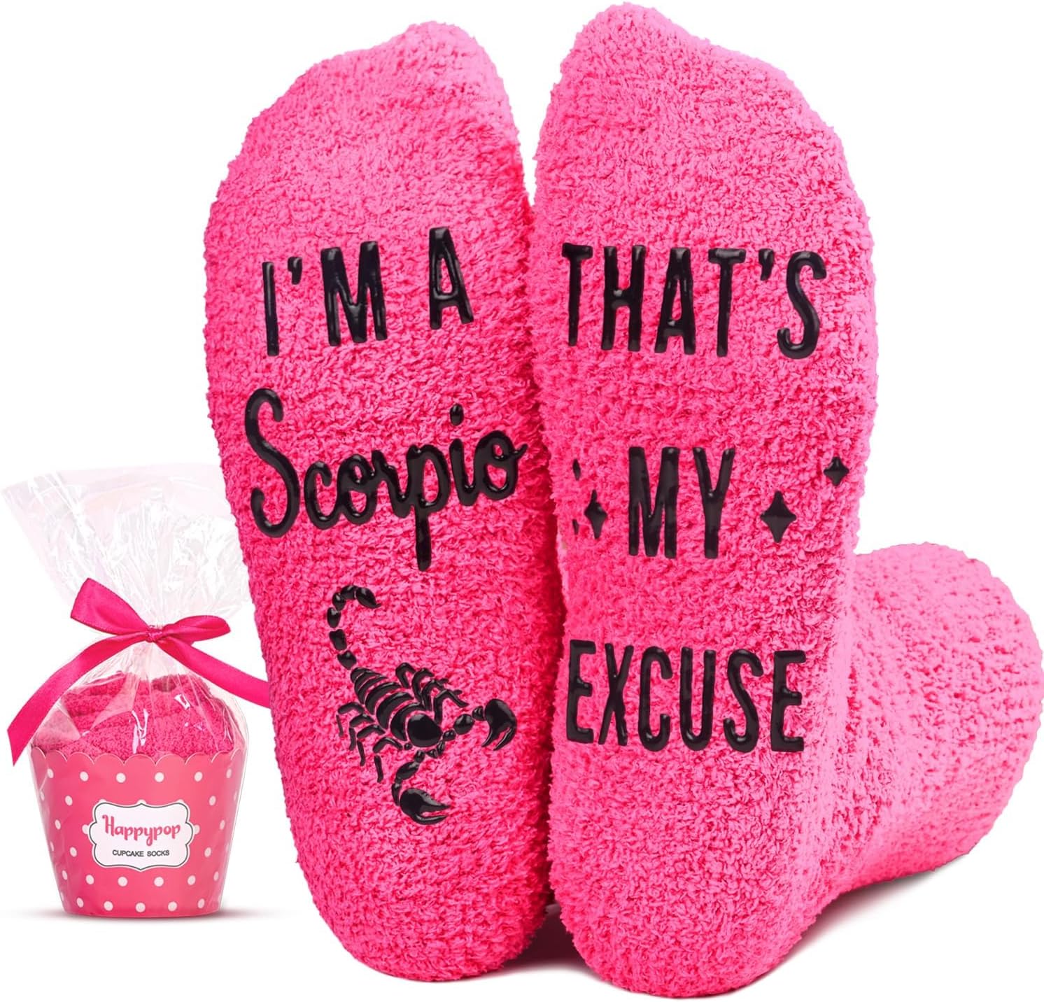 HAPPYPOP Zodiac Constellation Horoscope Gifts - Fuzzy Space Galaxy Birthday Astrology Socks