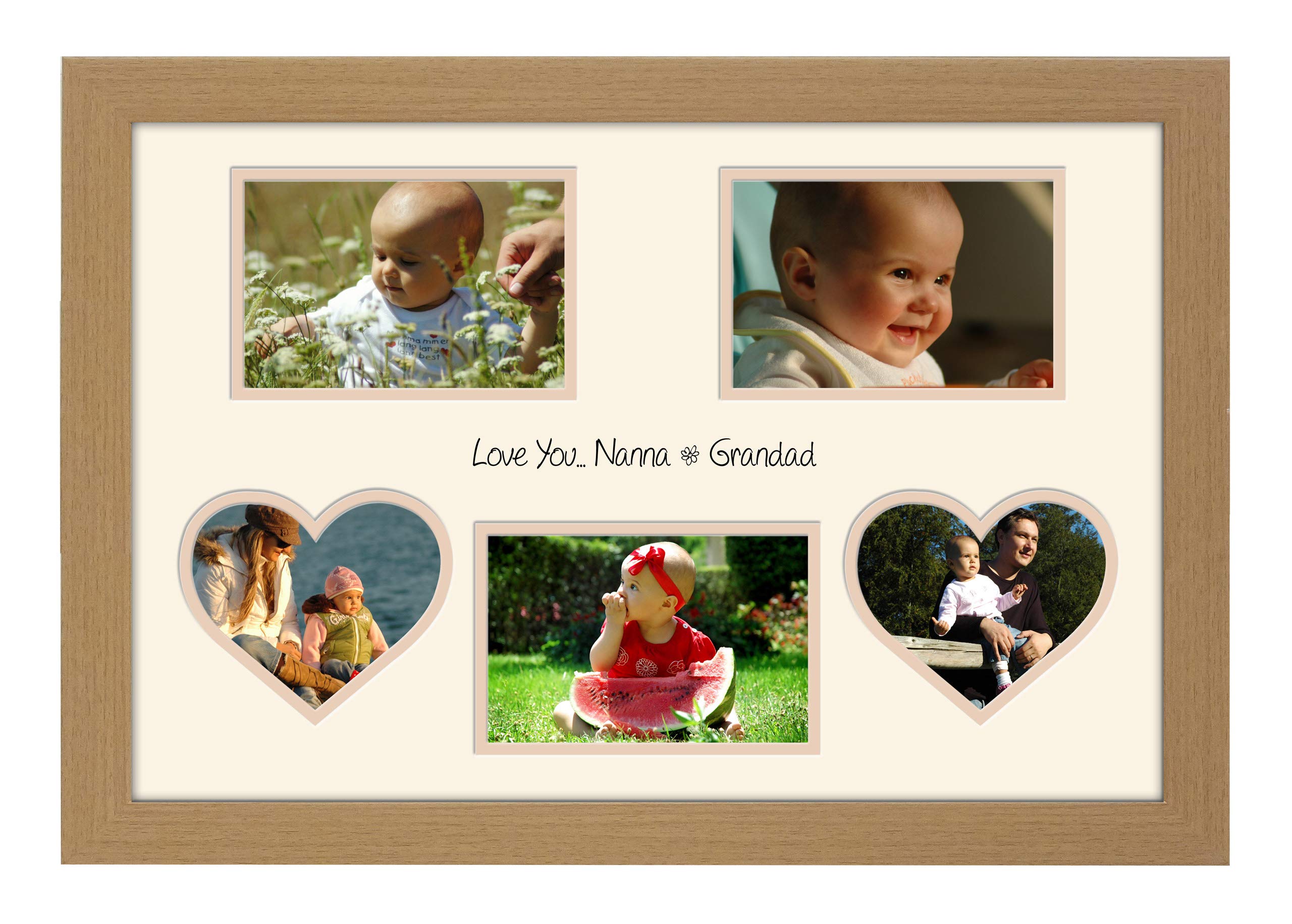 Photos In A Word Oak Wood Finish Frame Cream Mount Beige Inside Nanna & Grandad Photo Frame 450X297 Double Mounted Love You For 6” X 4” Photographs (Oak Wood Finish Frame Cream Mount Beige Inside)