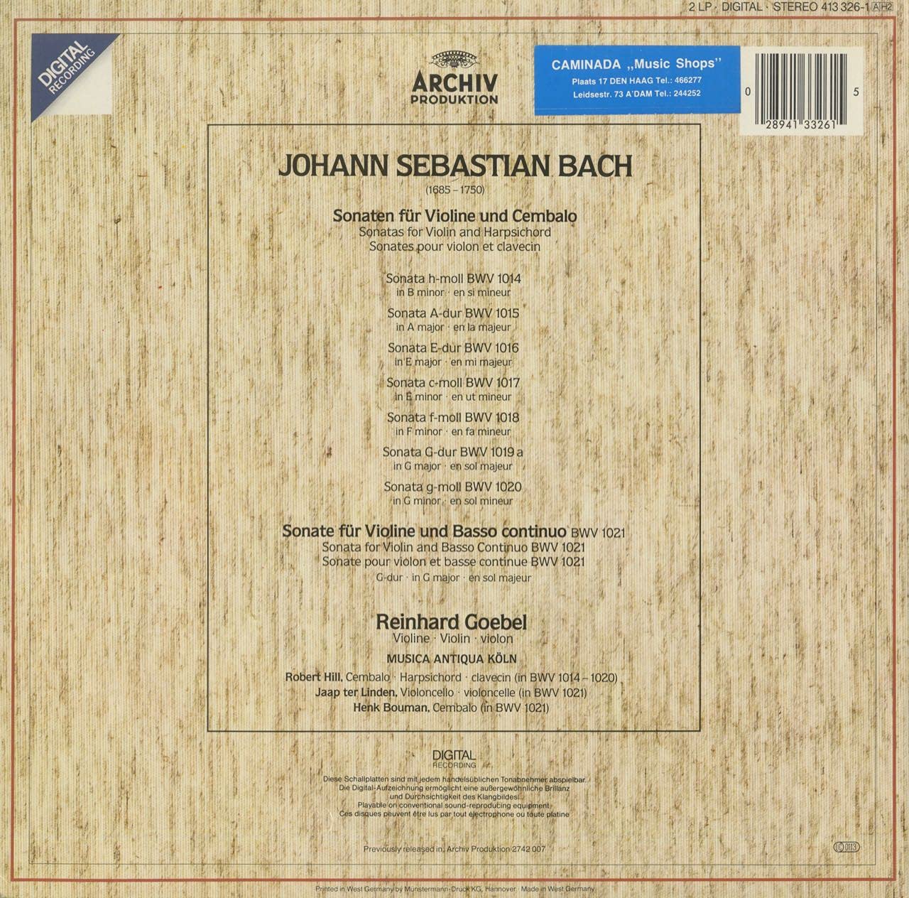 J.S.Bach, 巴赫, Musica Antiqua Köln, 科隆古樂團, Reinhard Goebel