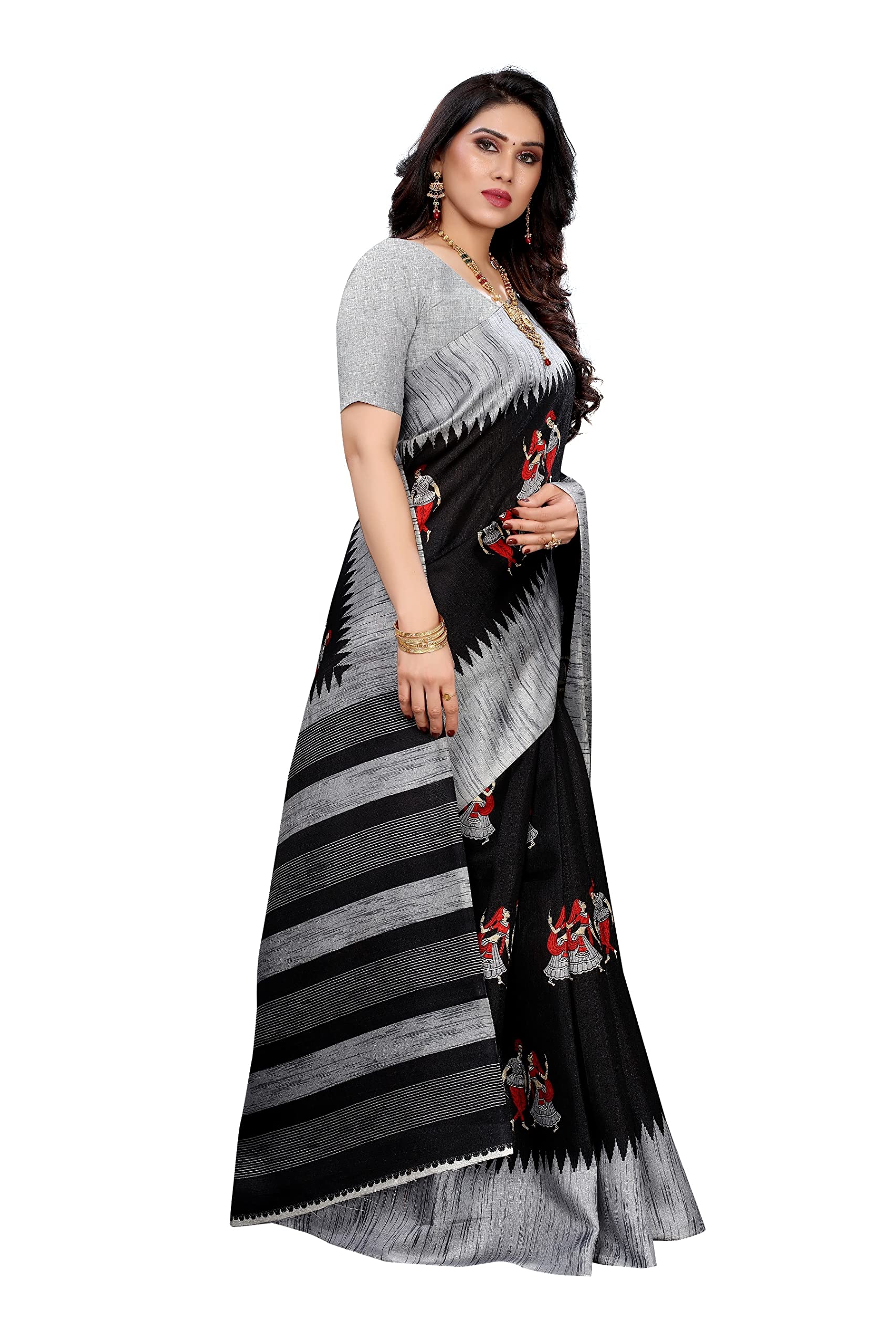 Yashika Sari donna tessuto arte seta lunghezza standard - Foto 7 di 13