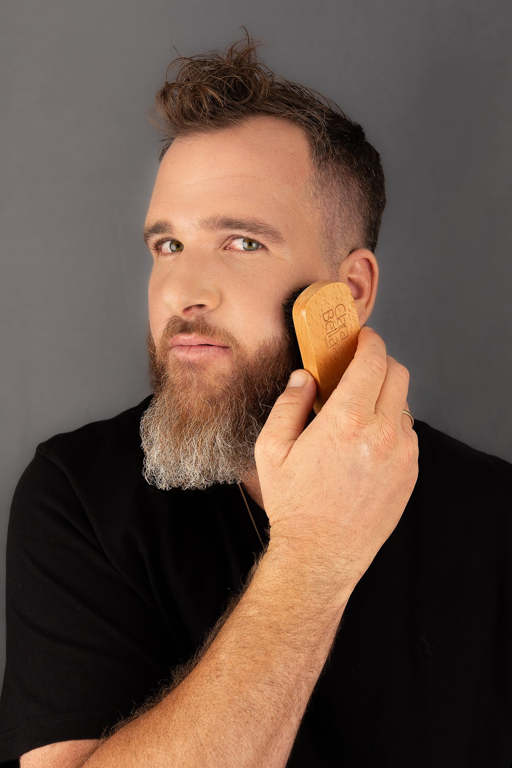Juego de cepillos de madera para barba para hombre