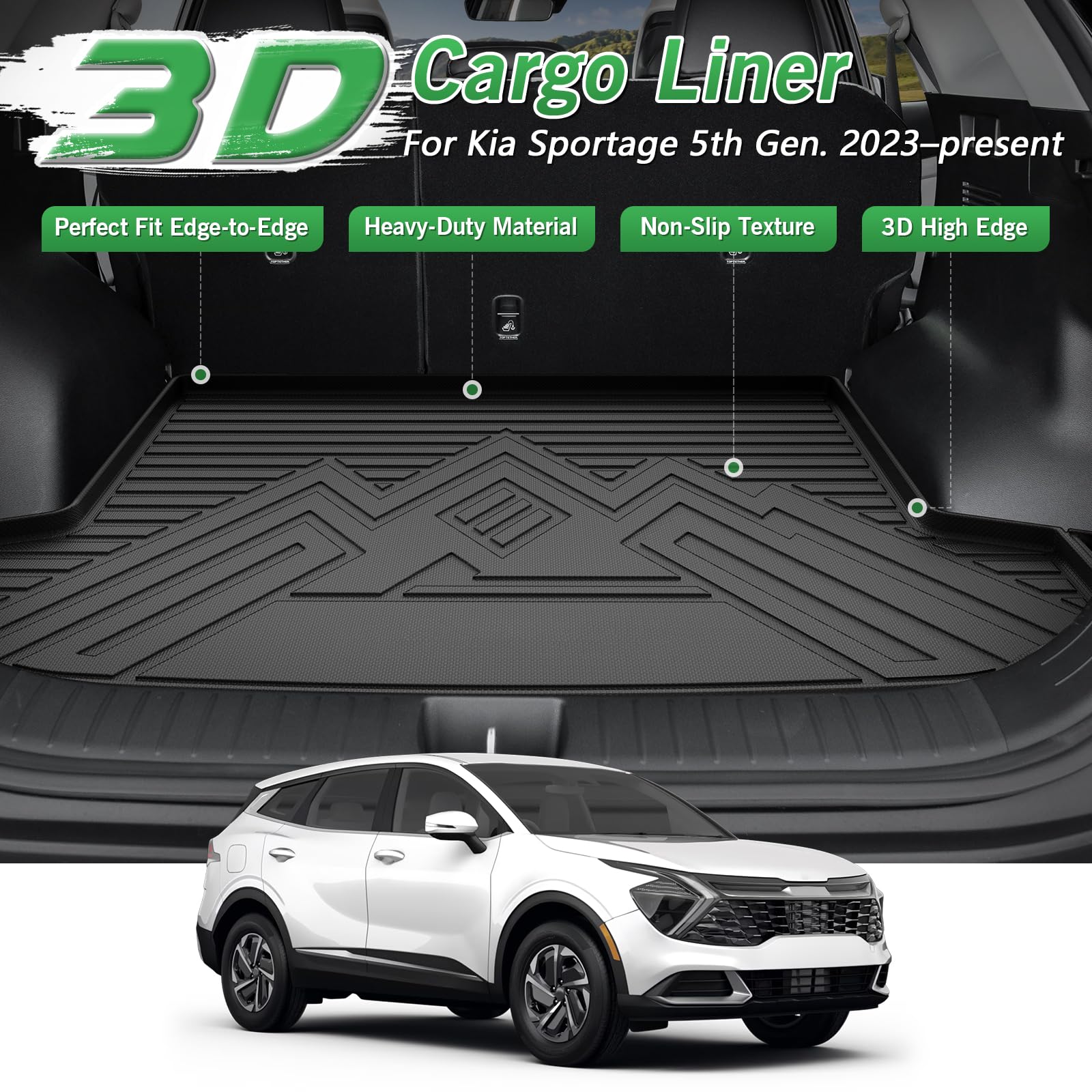 Mua All Weather Rear Cargo Liners Trunk Tray Mats Protector Custom Compatible With 2020 2023 Tesla Model Y 3d Waterproof Durable Odorless Flexible Black Tpo Accessories B09jblqhsp - View #8