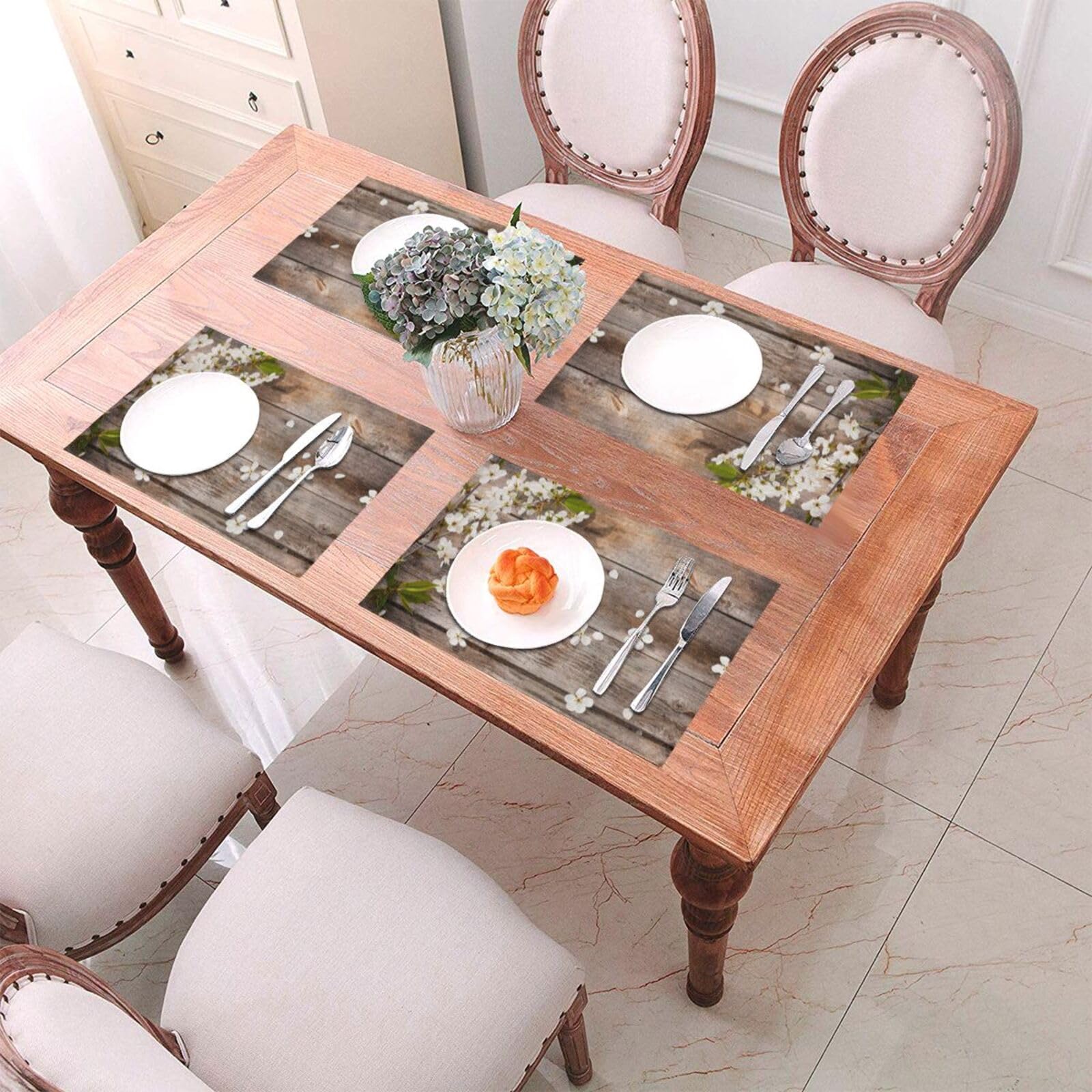 4 STKS Placemats voor Eettafel Hittebestendige Placemat Groene Zijde