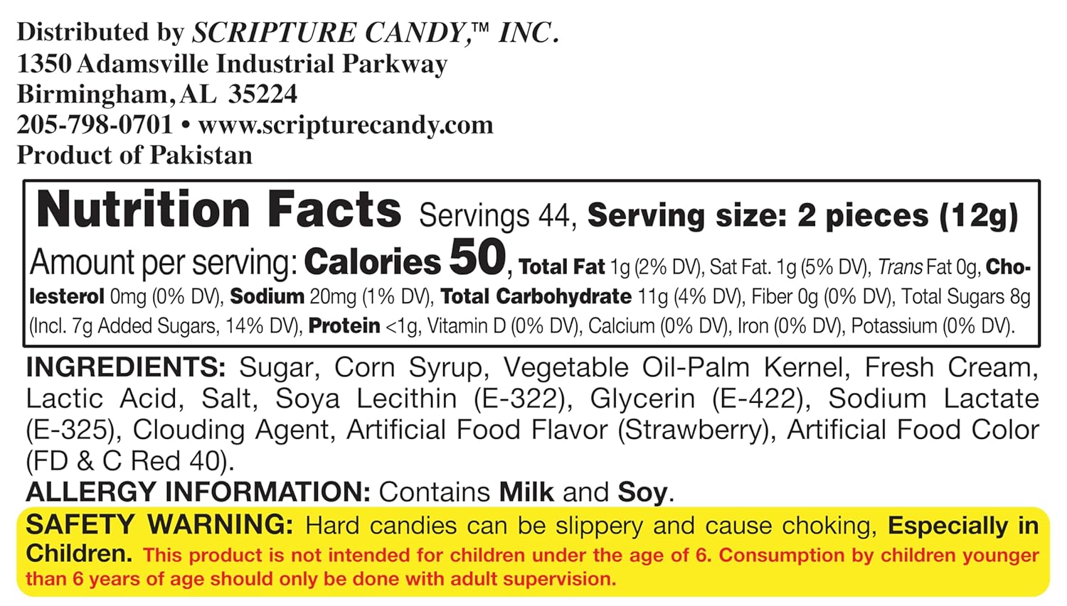 Scripture Candy, Strawberry & Cream Hard Candy Rolls, 9 Count