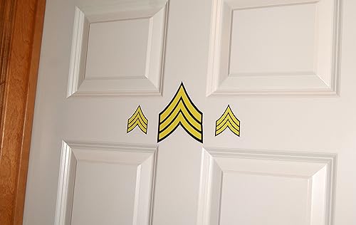 Miniatura 2 de Juego de 3 calcomanías de tela SGT de color con rayas de sargento militar del ejército de los Estados Unidos