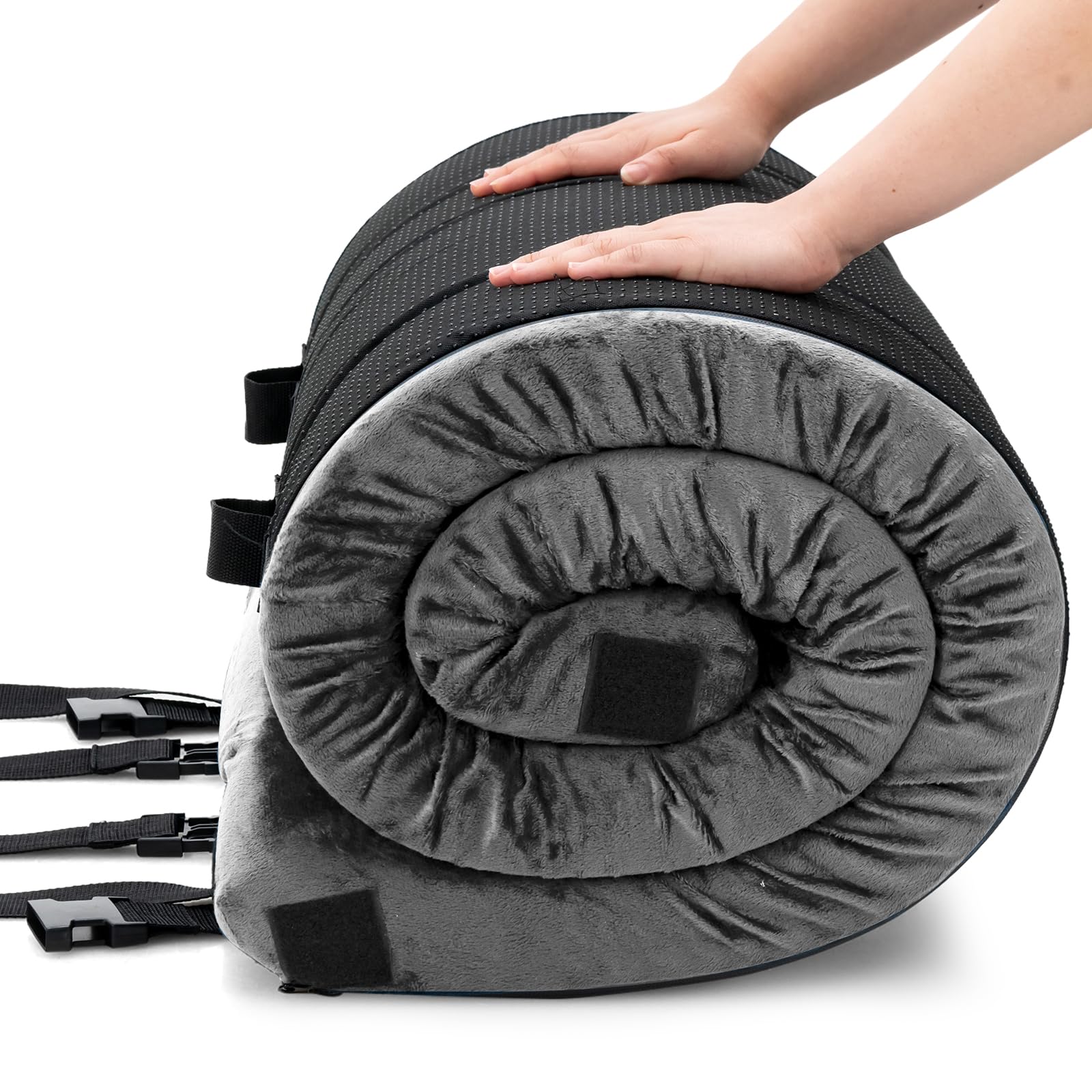 GOPLUS - Colchón portátil de espuma con memoria de forma, colchoneta enrollable ligera con bolsa de transporte, funda impermeable, para camping, viajes, senderismo, 183 x 62,5 x 6,5 cm