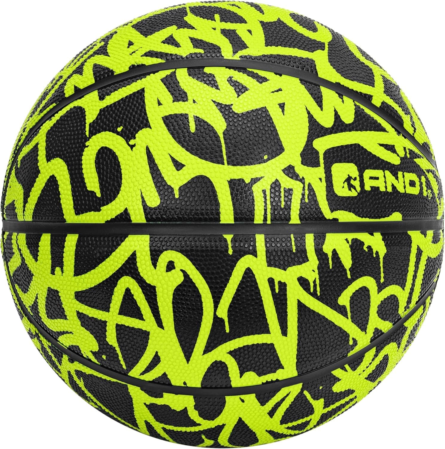 AND1 Fantom Graffiti Rubber Basketball - Streetball for Indoor and Outdoor Use, Deep Channel Construction and Durability