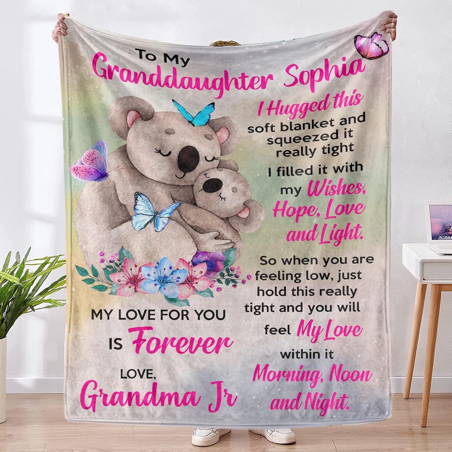 Personalized Blanket to My Granddaughter from Grandma Mom