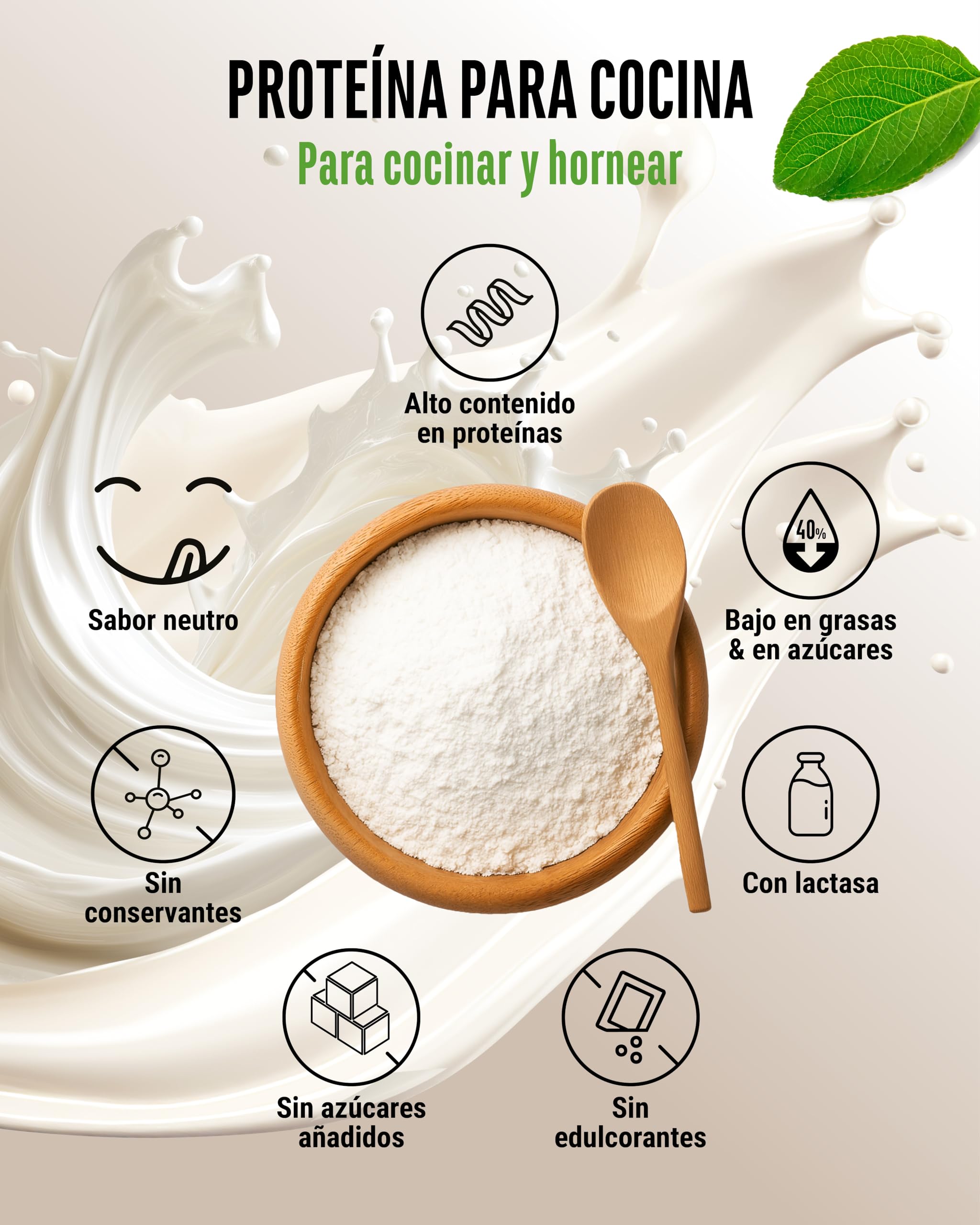 vit4ever Yummy Kitchen Protein - 1000 g - 82% Proteína - Sabor Neutro