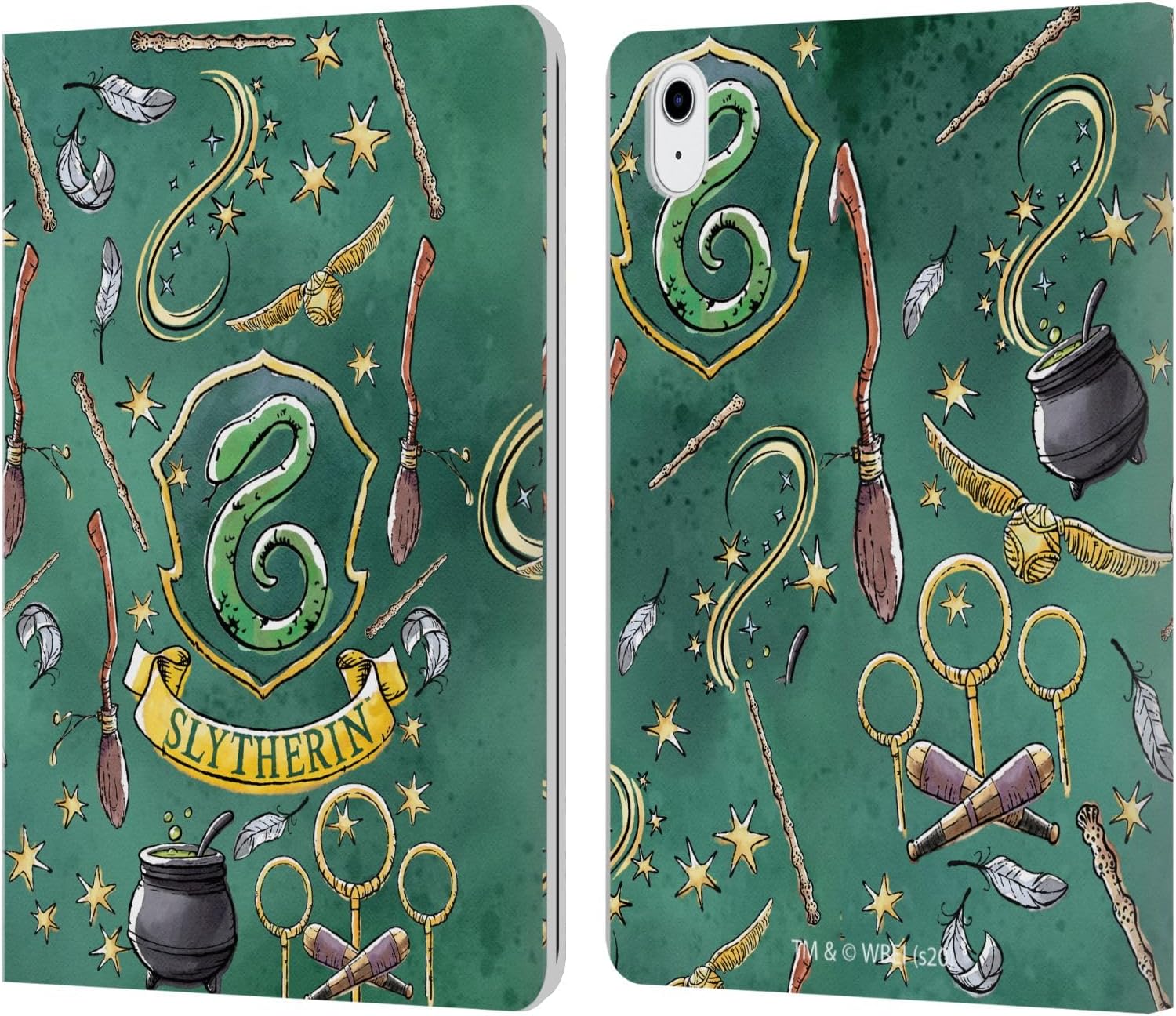 Head Case Designs Officially Licensed Harry Potter Ravenclaw Pattern Deathly Hallows XIII Leather Wallet Case Compatible with Apple iPad Pro 11 M4/M5 2024/2025